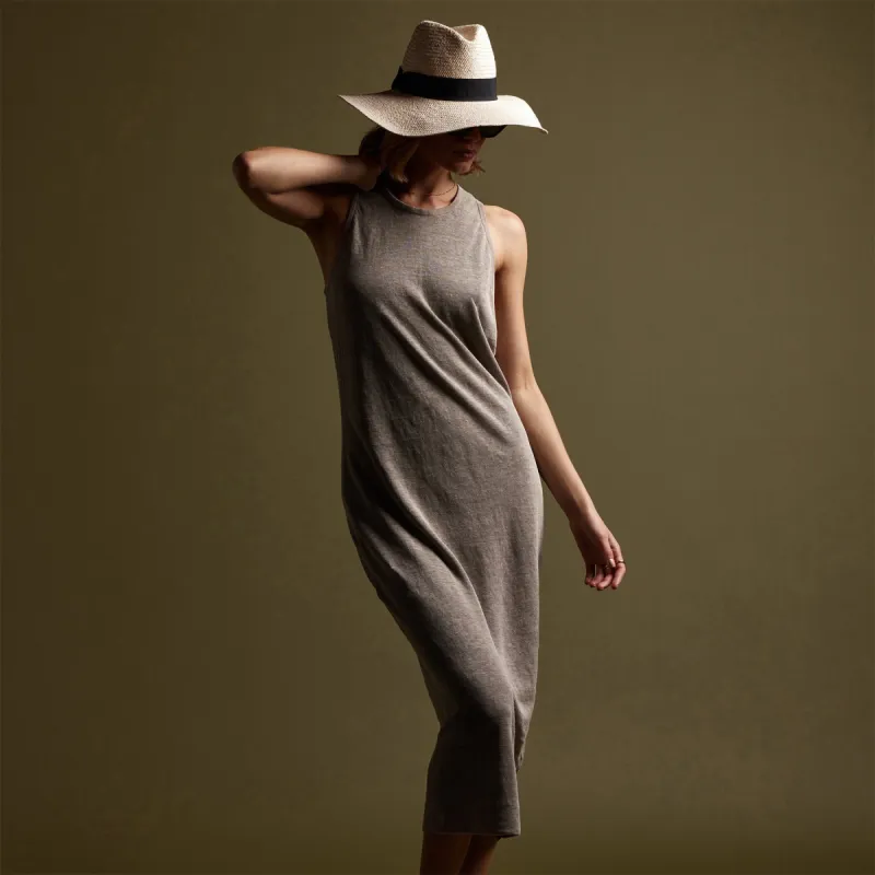 Dunes Linen Tank Dress - Natural/Black sold by James Perse