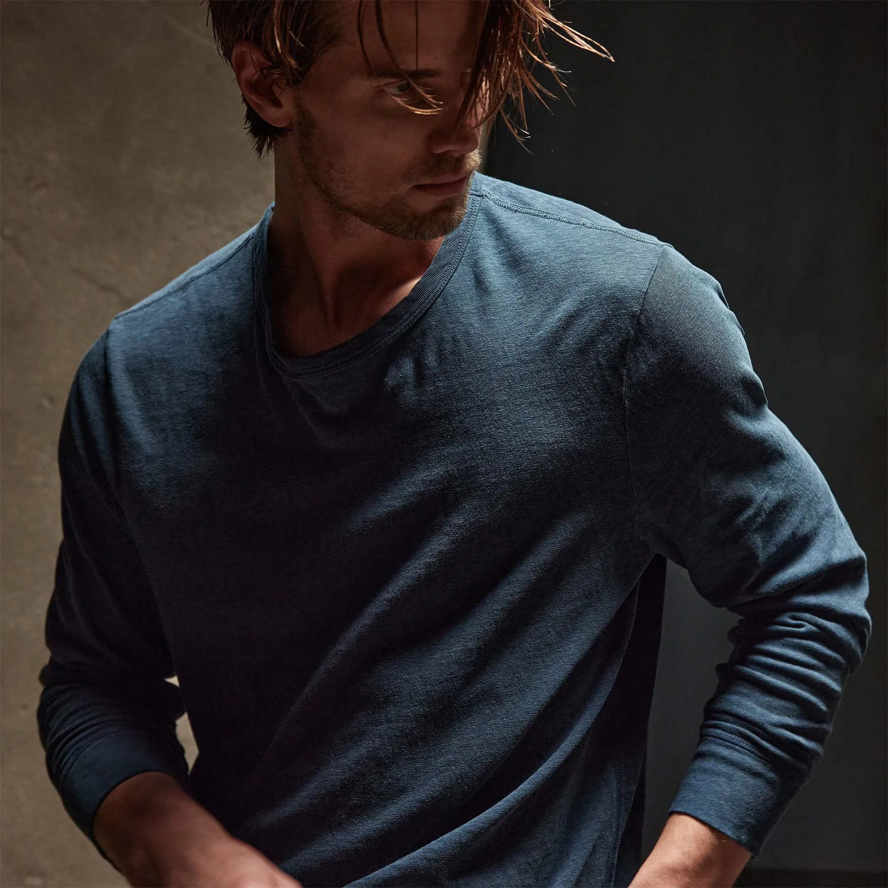 Slub Jersey Long Sleeve Crew - Imperial Pigment sold by James Perse product image thumbnail 3