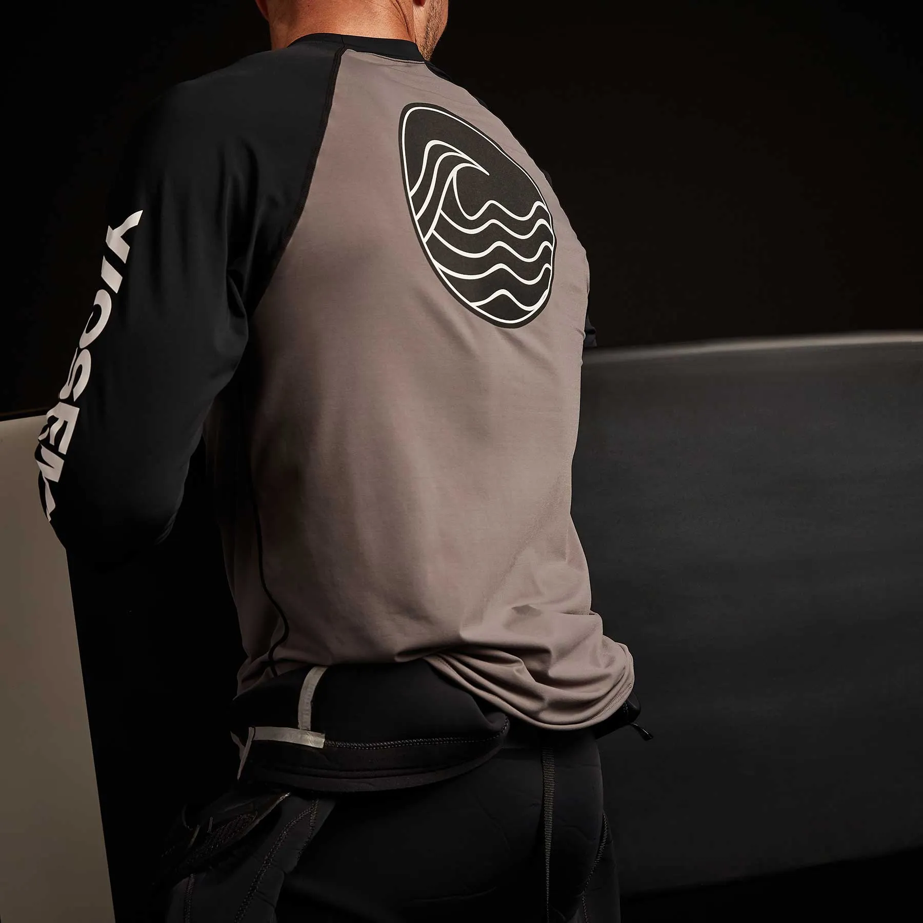 High Performance Knit Raglan - Raccoon Grey/Black sold by James Perse product image thumbnail 4