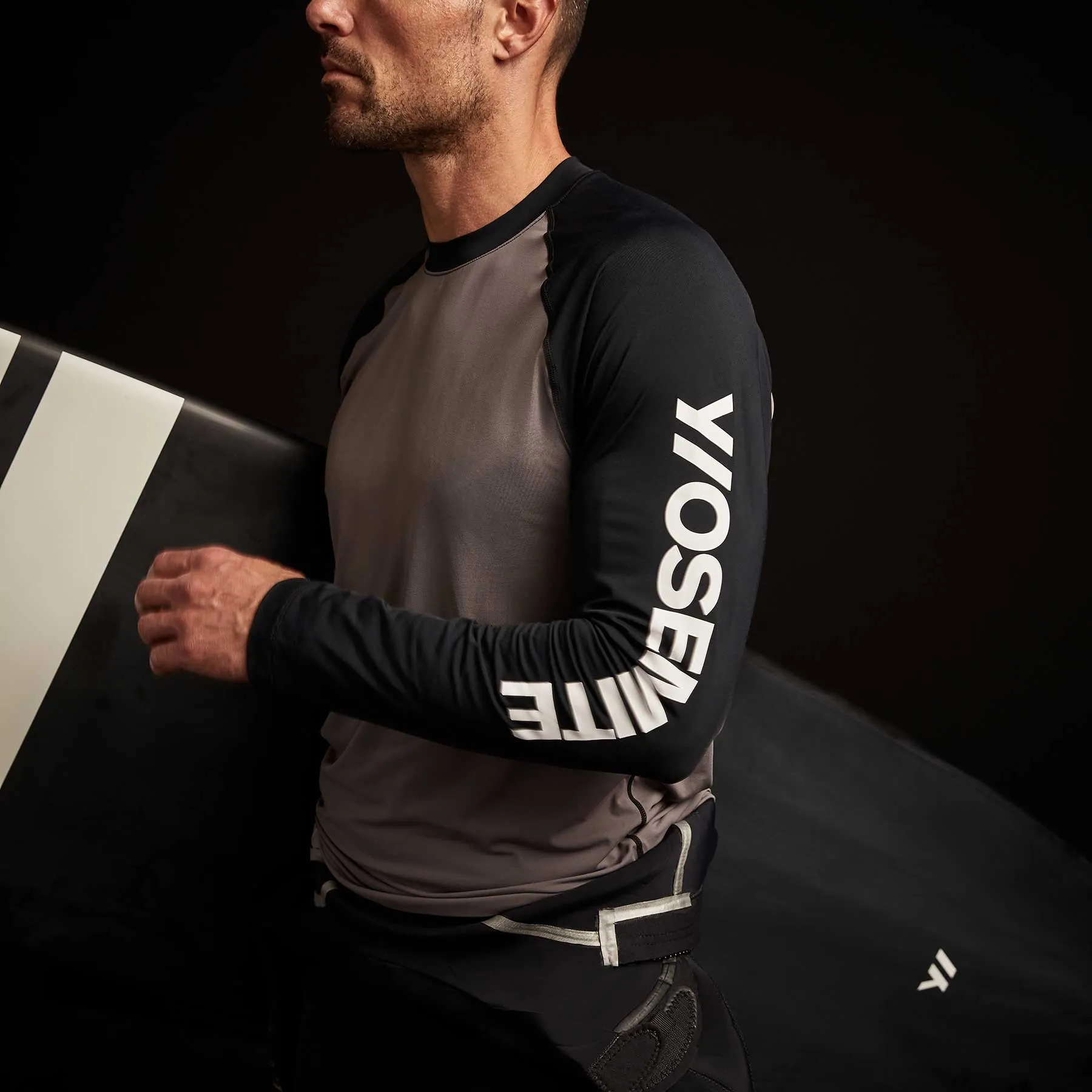 High Performance Knit Raglan - Raccoon Grey/Black sold by James Perse product image thumbnail 2