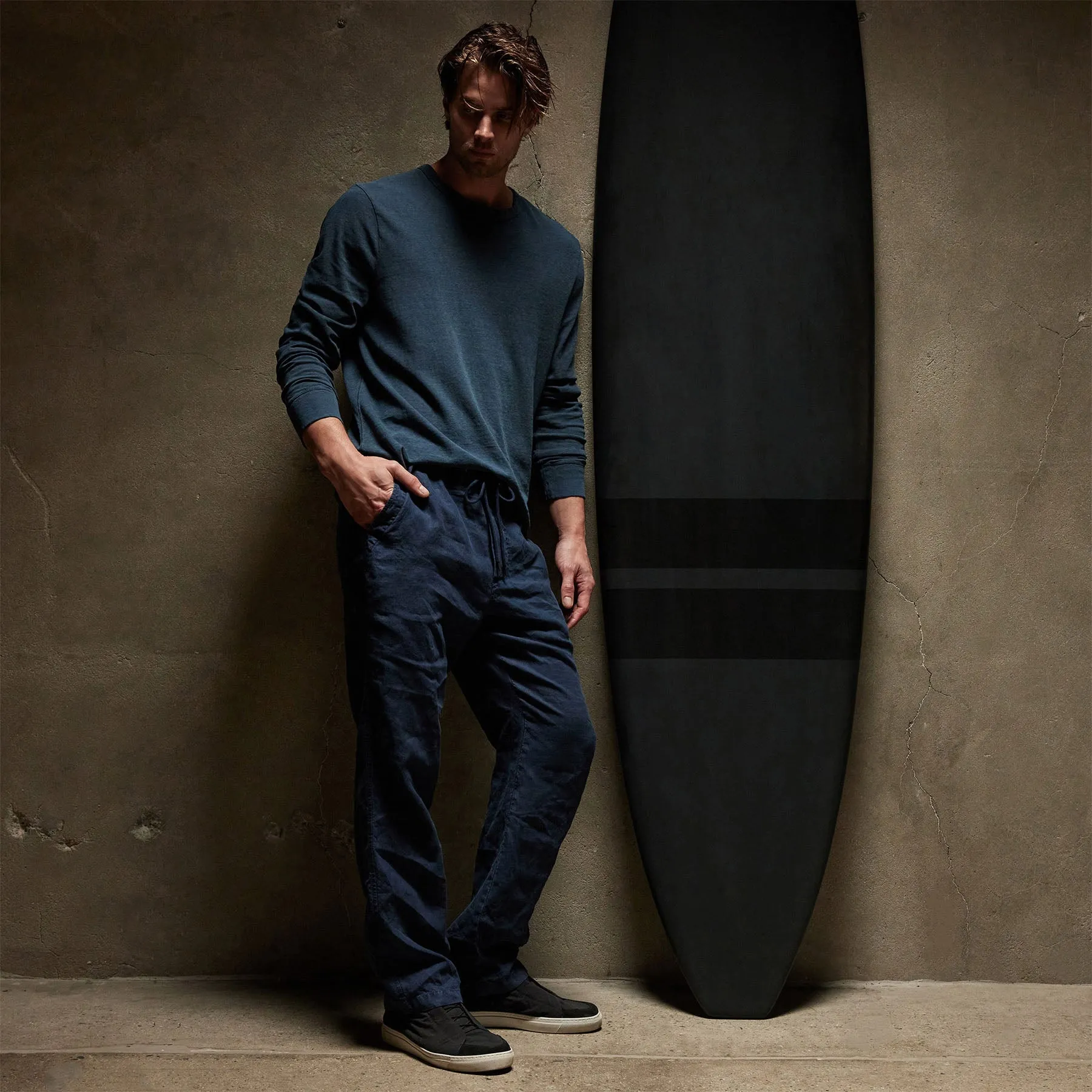 Slub Jersey Long Sleeve Crew - Imperial Pigment sold by James Perse product image thumbnail 2