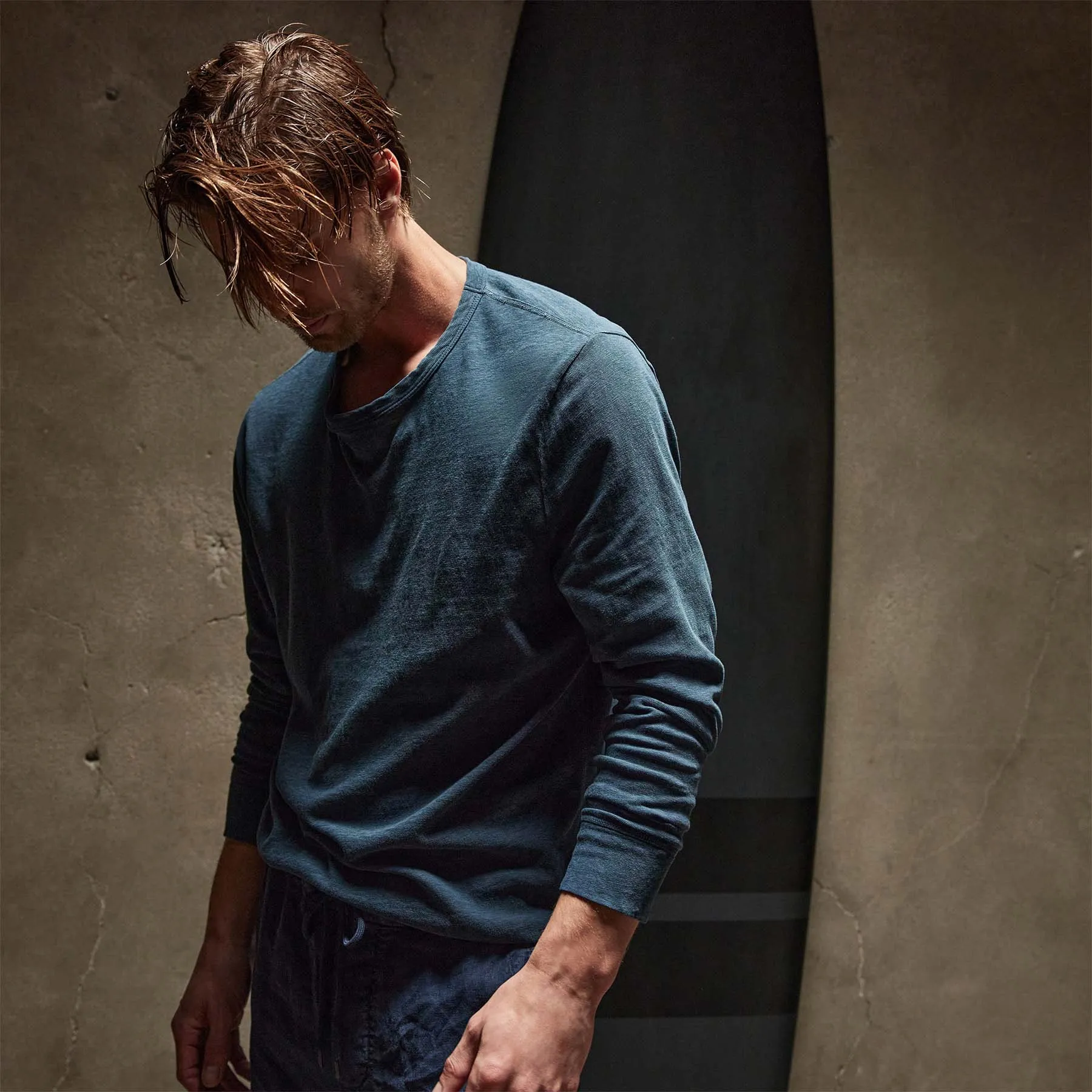 Slub Jersey Long Sleeve Crew - Imperial Pigment sold by James Perse