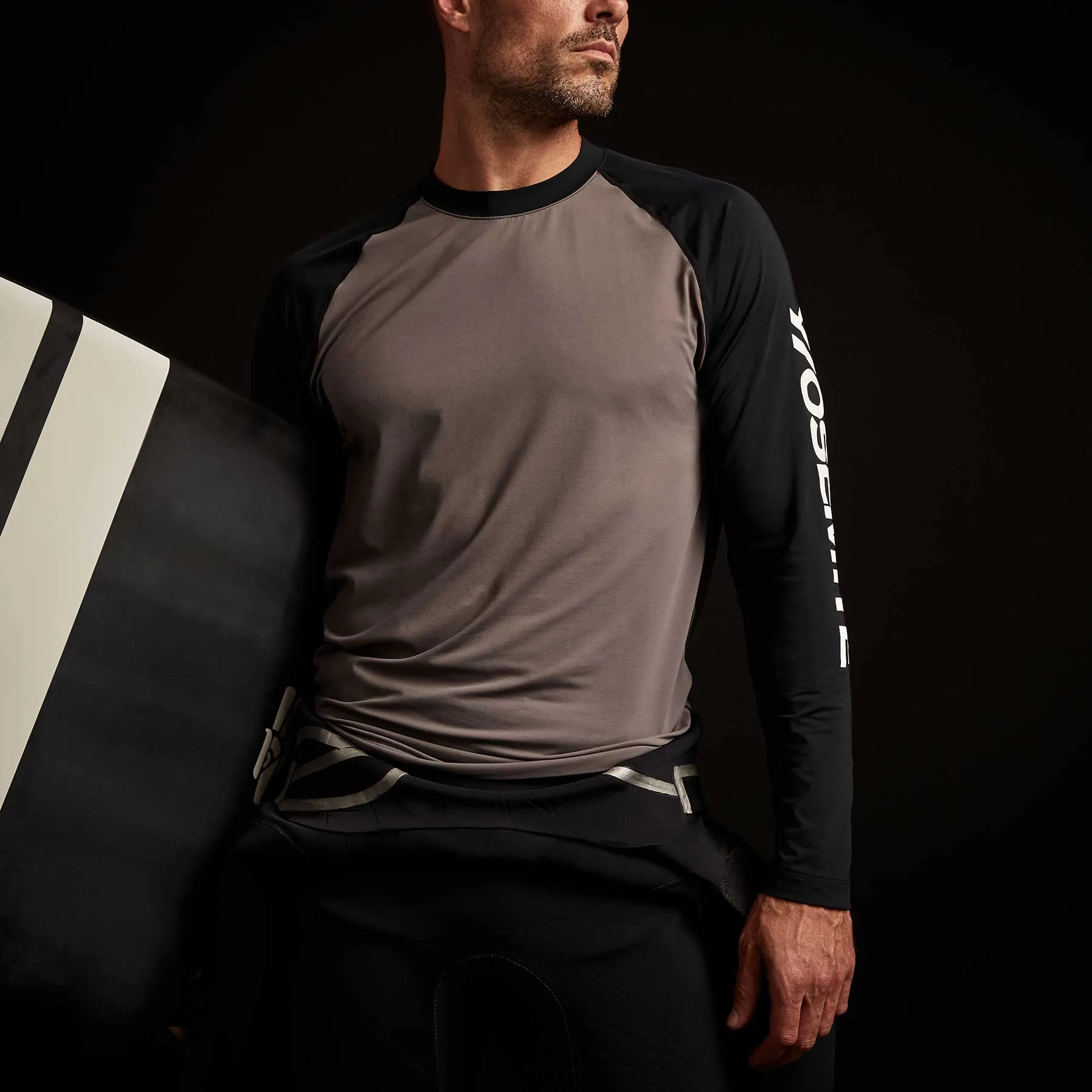 High Performance Knit Raglan - Raccoon Grey/Black sold by James Perse product image thumbnail 3