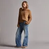 Wool Blend Sherpa Turtleneck Sweater - Caramel sold by James Perse