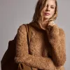 Wool Blend Sherpa Turtleneck Sweater - Caramel sold by James Perse
