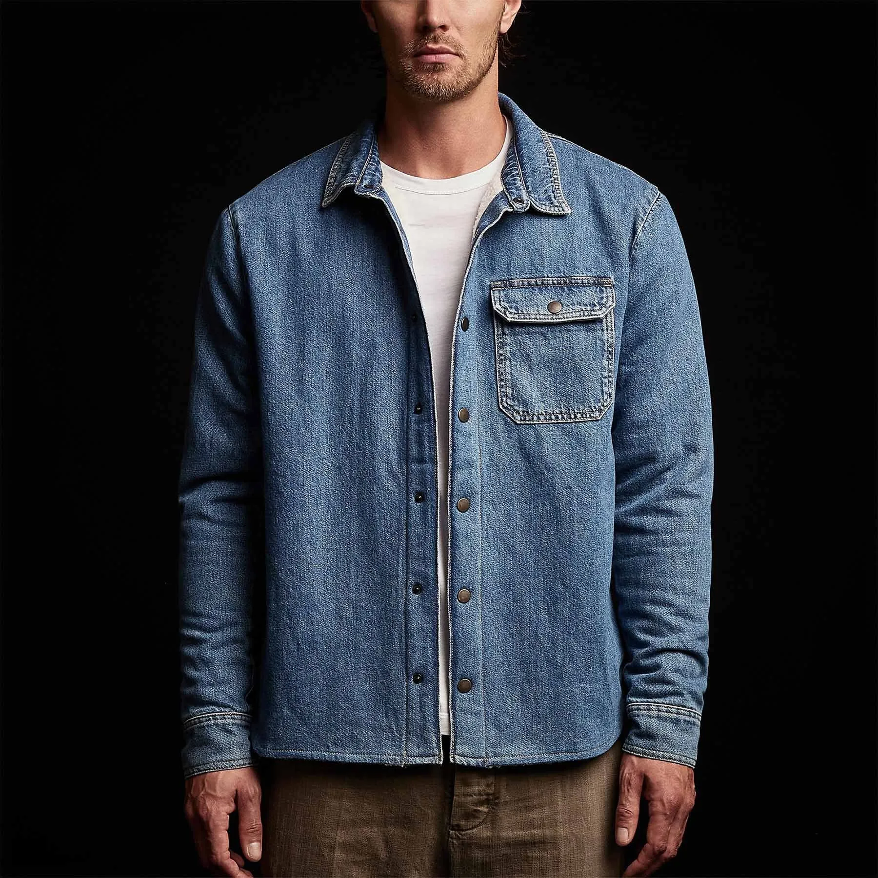 Denim Sherpa Jacket - Indigo sold by James Perse product image thumbnail 5