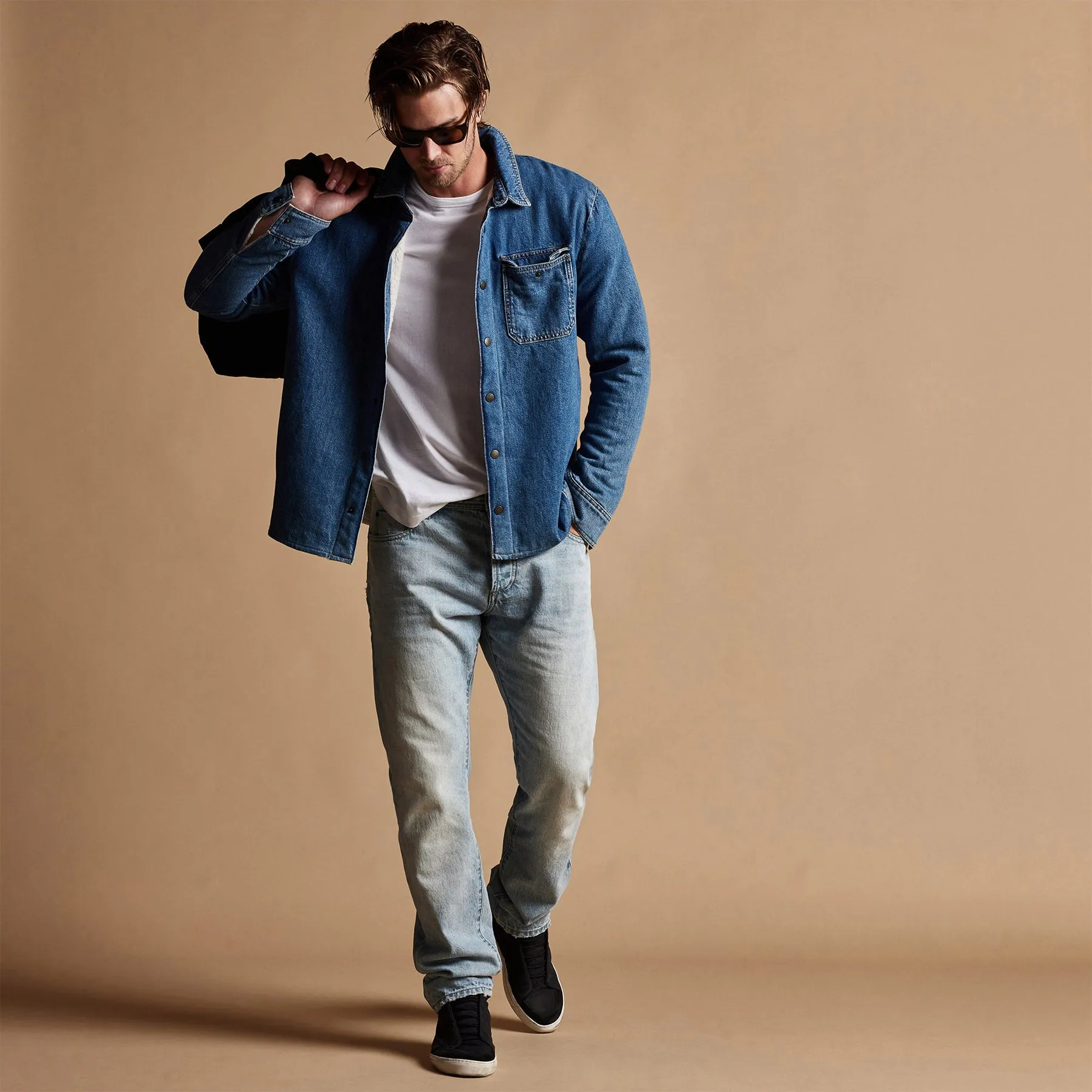 Denim Sherpa Jacket - Indigo sold by James Perse product image thumbnail 3