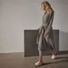 Recycled Cashmere Rib Cardigan - Cement sold by James Perse