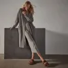 Recycled Cashmere Rib Cardigan - Cement sold by James Perse