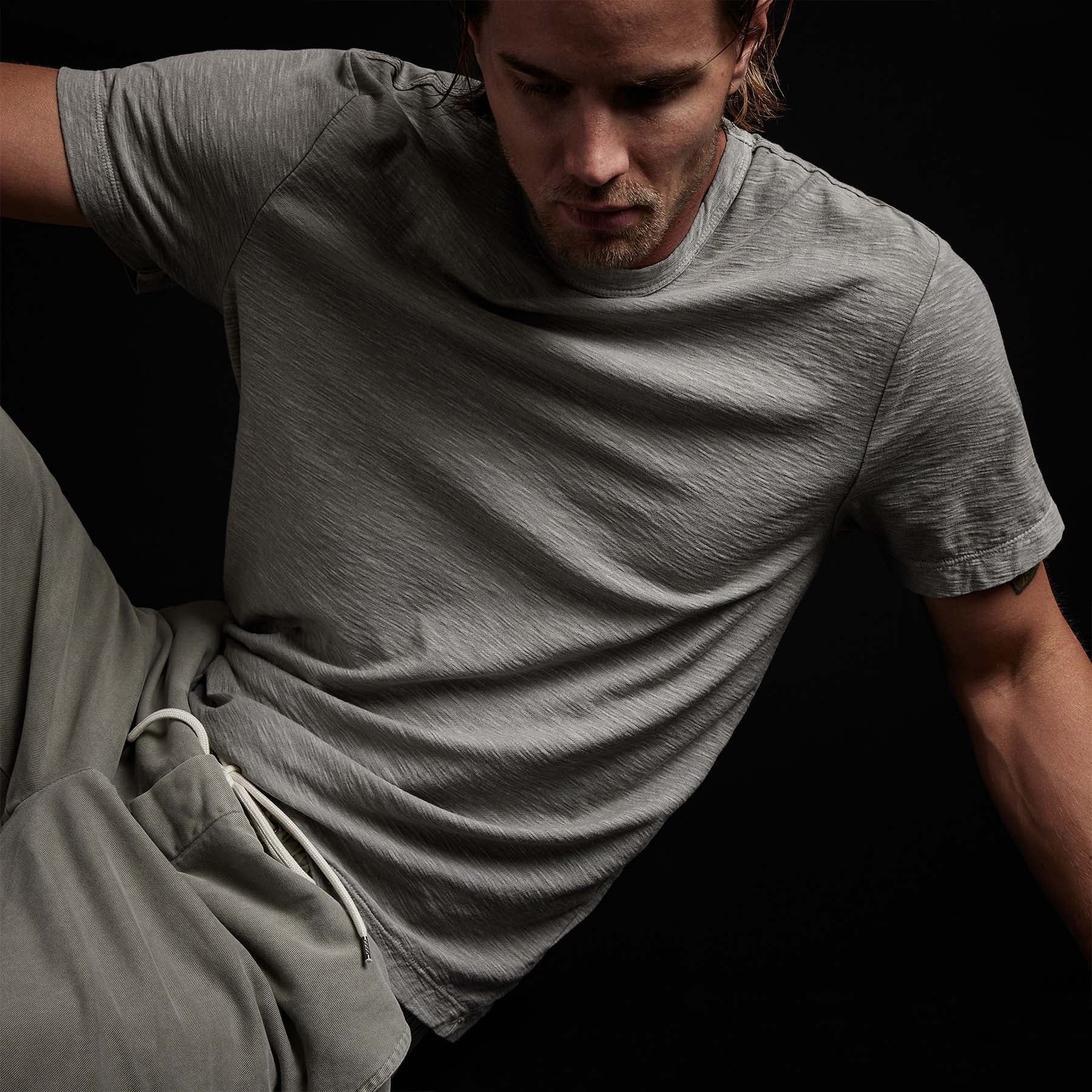 Reverse Slub Jersey Short Sleeve Crew - Concrete Pigment sold by James Perse product image thumbnail 3