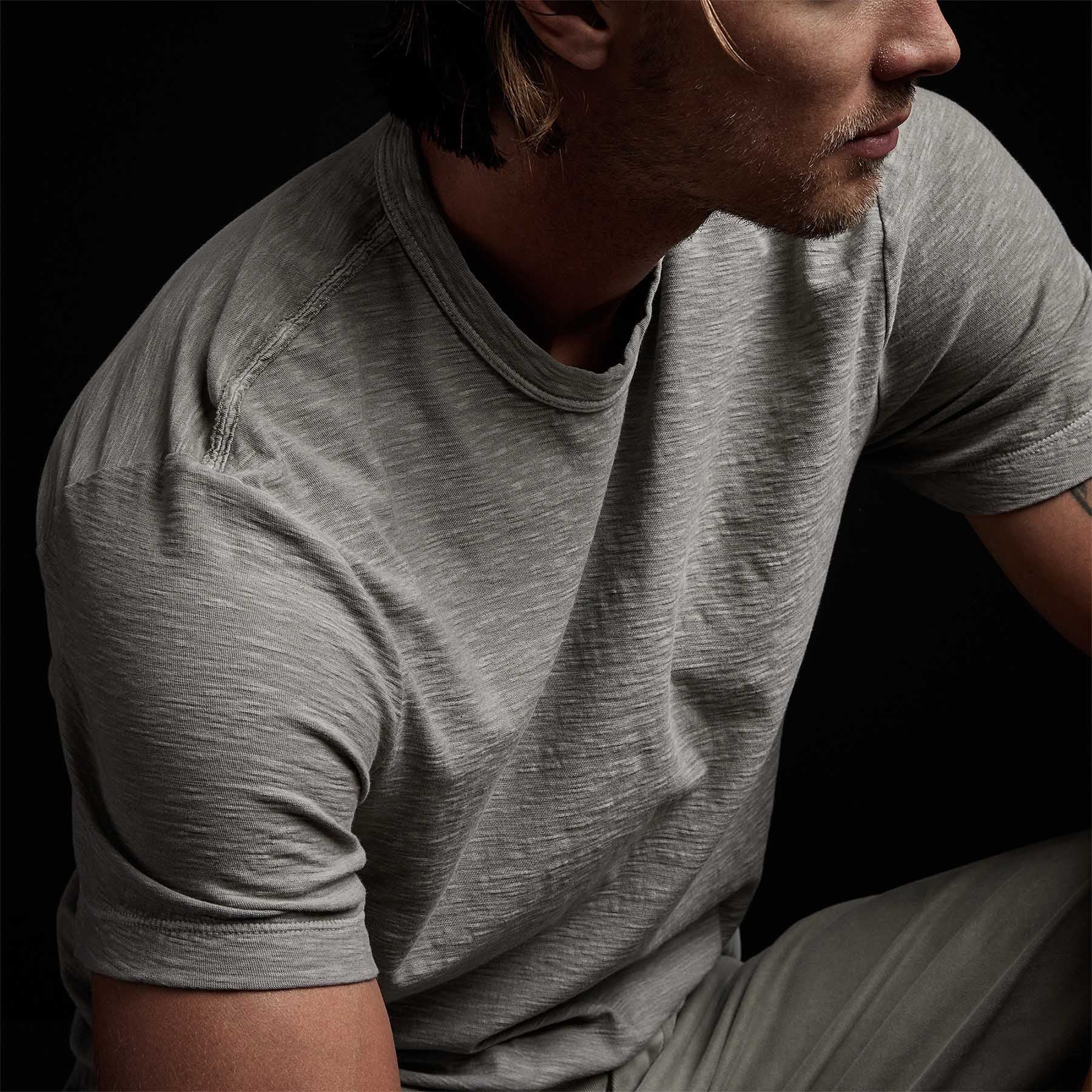 Reverse Slub Jersey Short Sleeve Crew - Concrete Pigment sold by James Perse