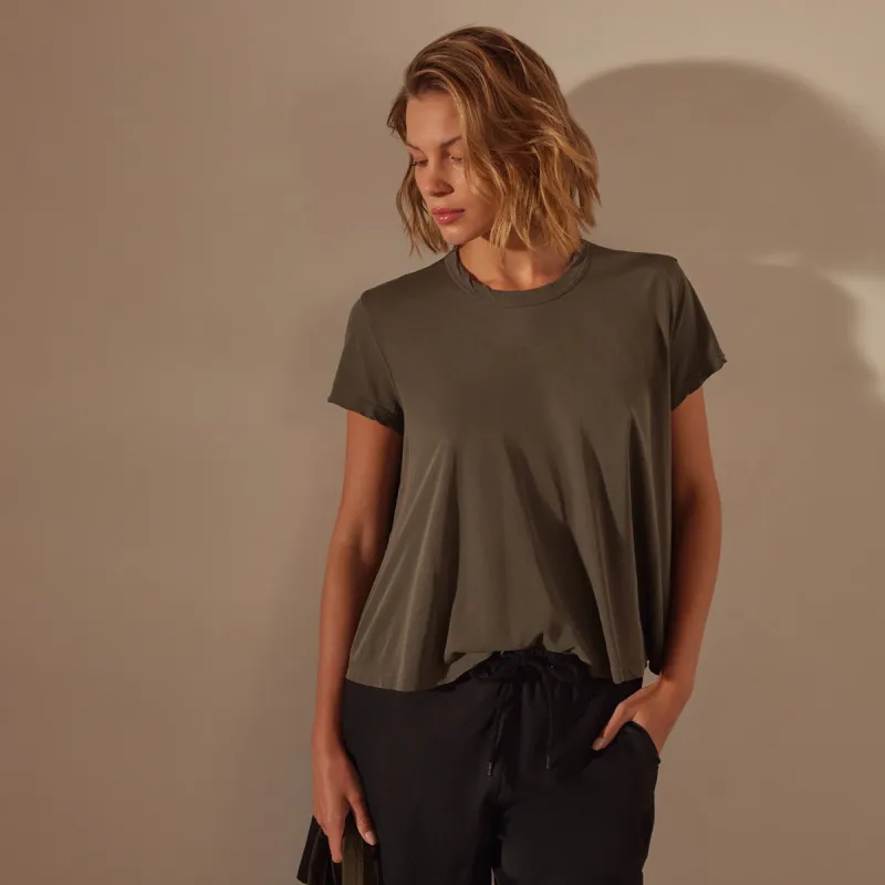 High Gauge A Line Tee - Palm sold by James Perse