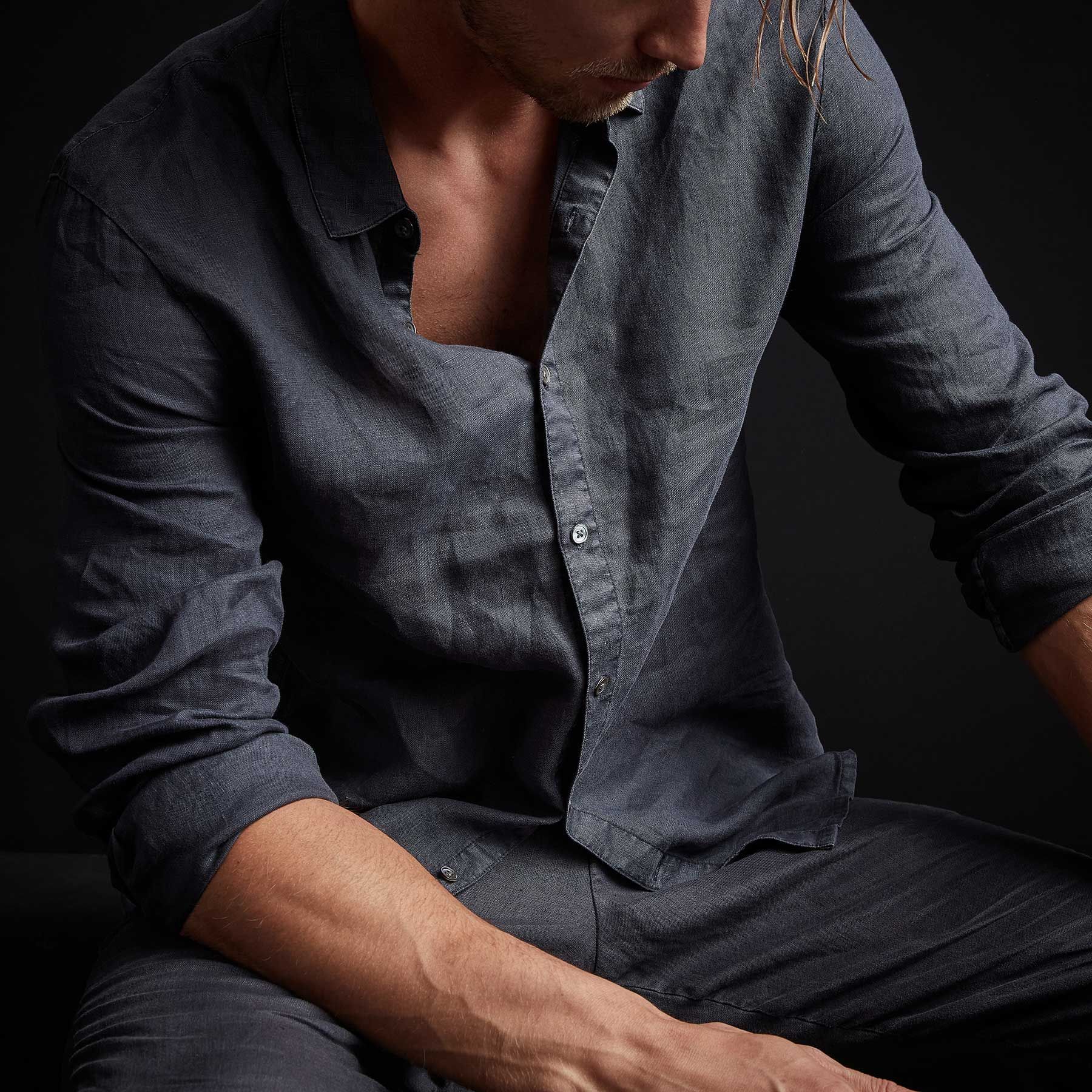Classic Linen Shirt - Titan Pigment sold by James Perse product image thumbnail 3