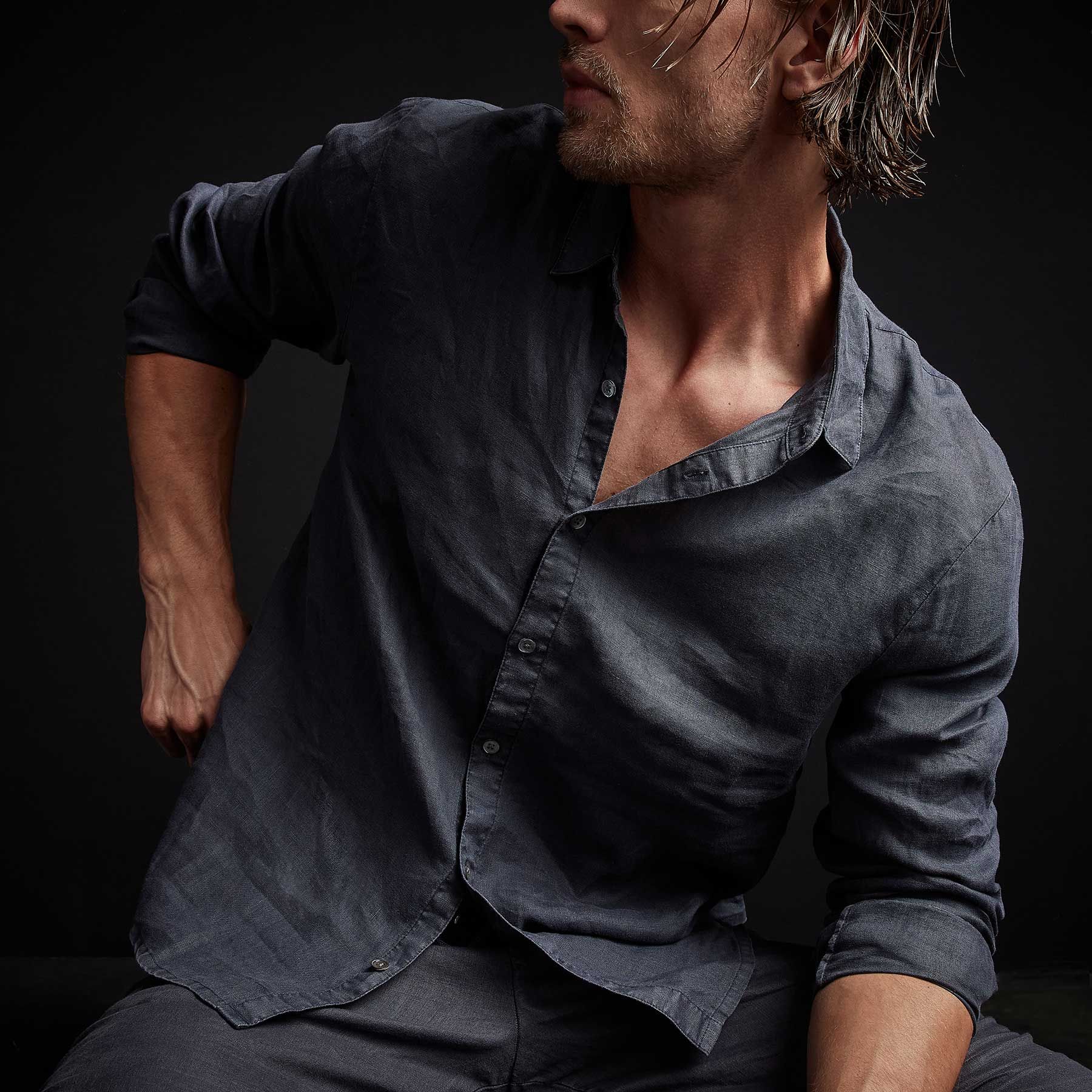 Classic Linen Shirt - Titan Pigment sold by James Perse