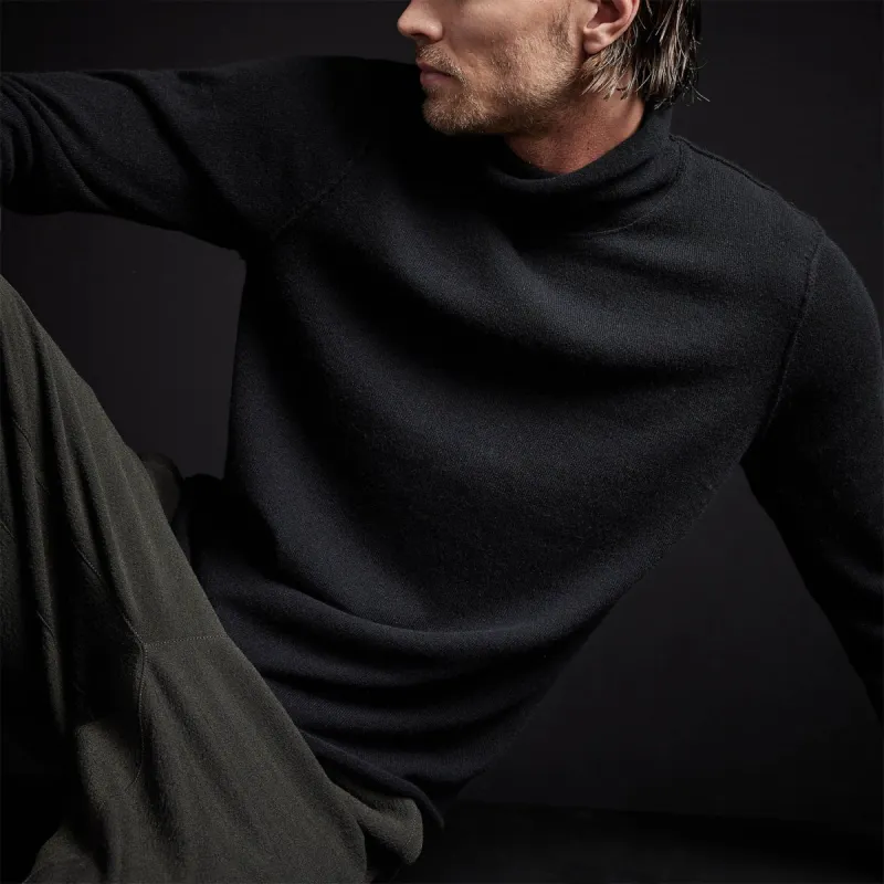 Recycled Cashmere Funnel Neck - Black sold by James Perse