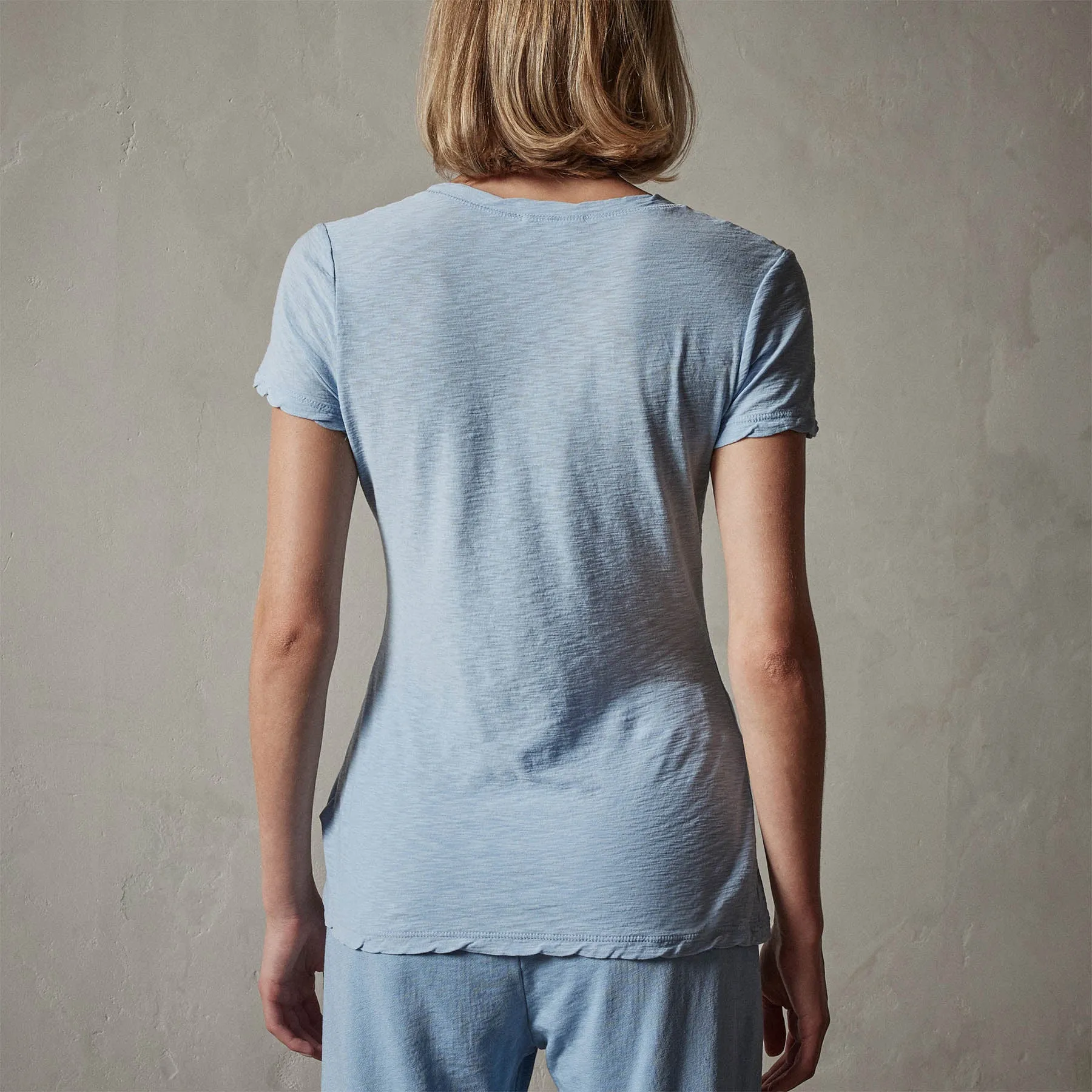 Sheer Slub Casual V Neck - Delta sold by James Perse product image thumbnail 5