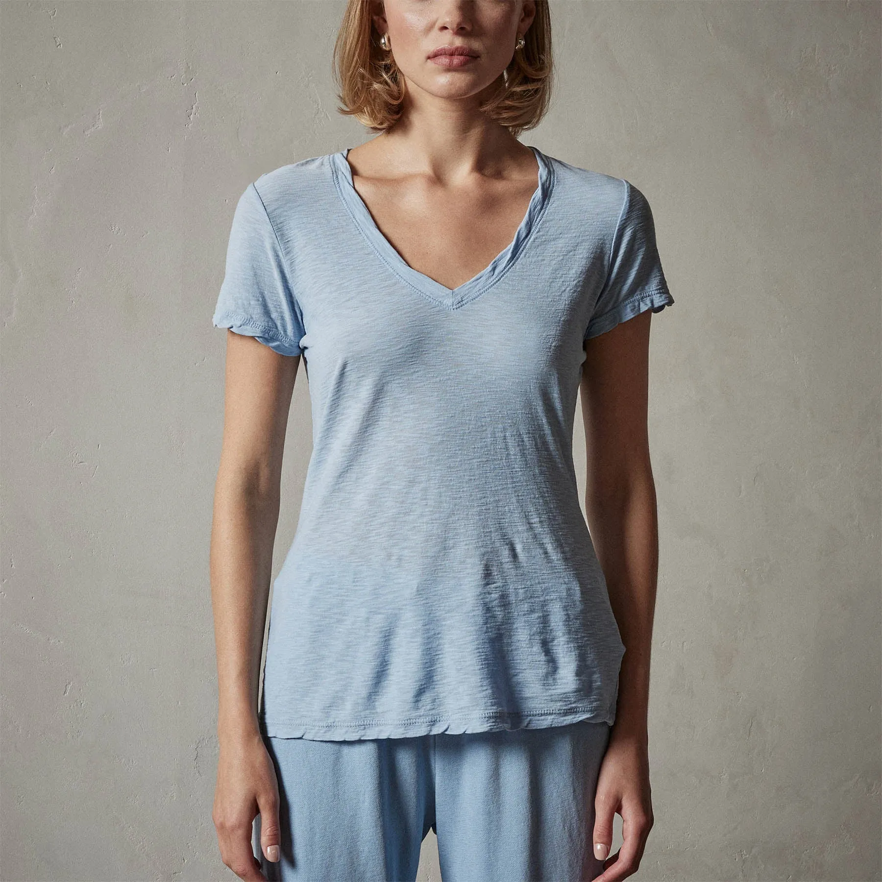 Sheer Slub Casual V Neck - Delta sold by James Perse product image thumbnail 4