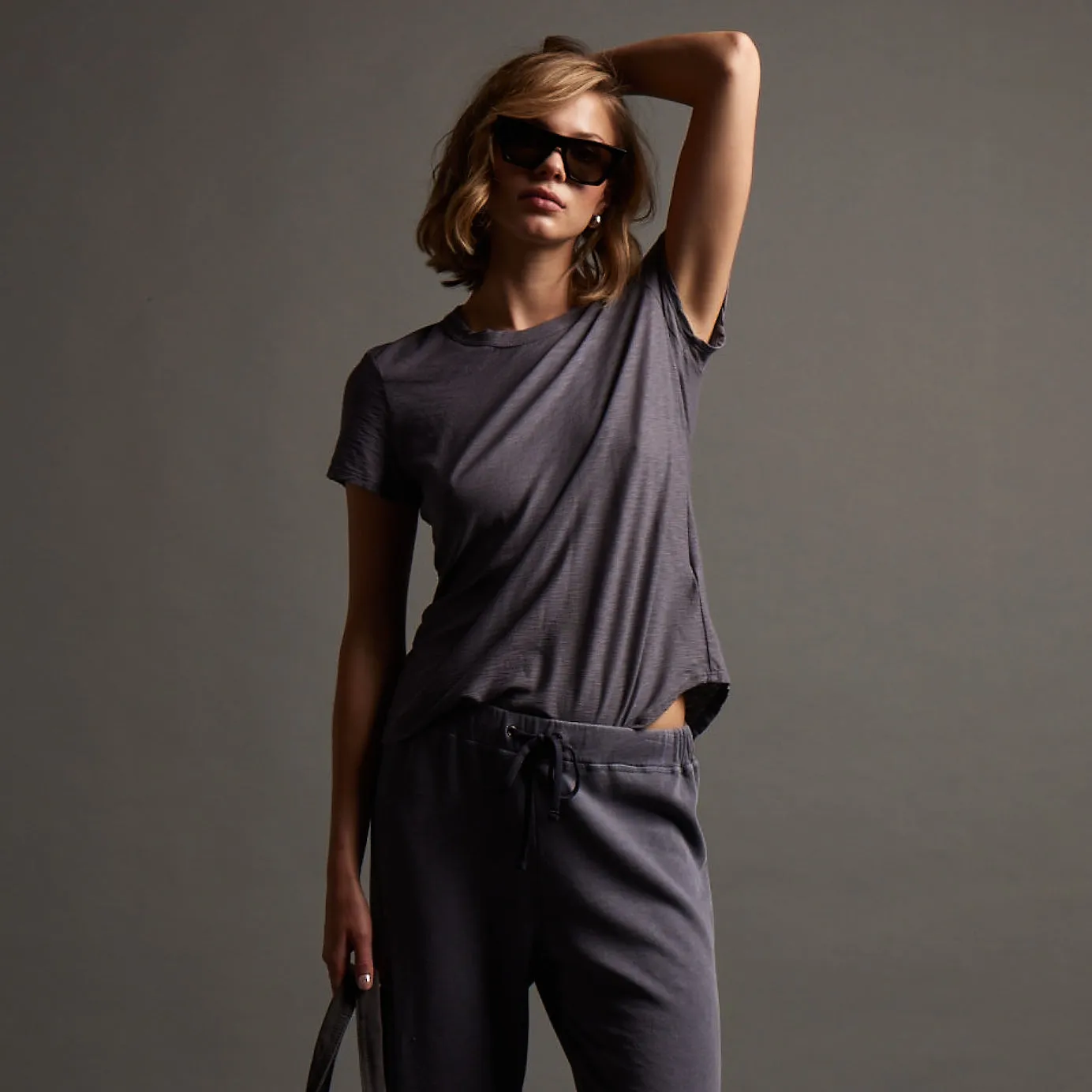 Sheer Slub Crew Neck Tee - Flannel sold by James Perse