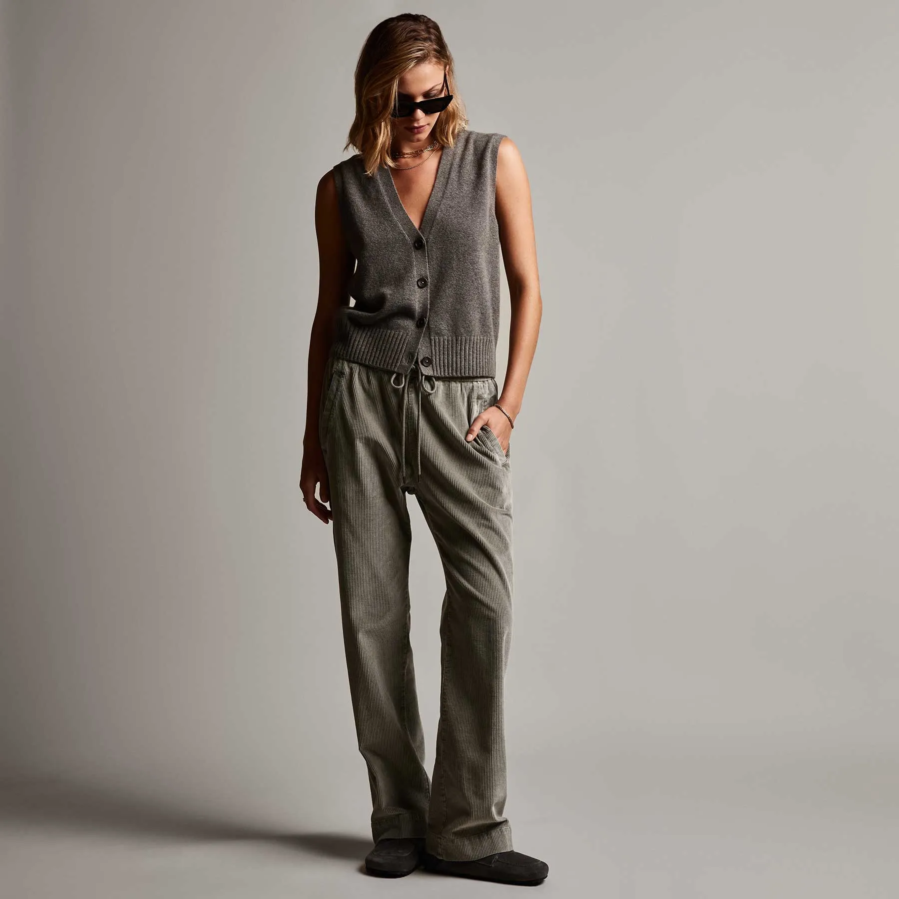 Sunland Cashmere Blend Vest - Burro sold by James Perse product image thumbnail 2