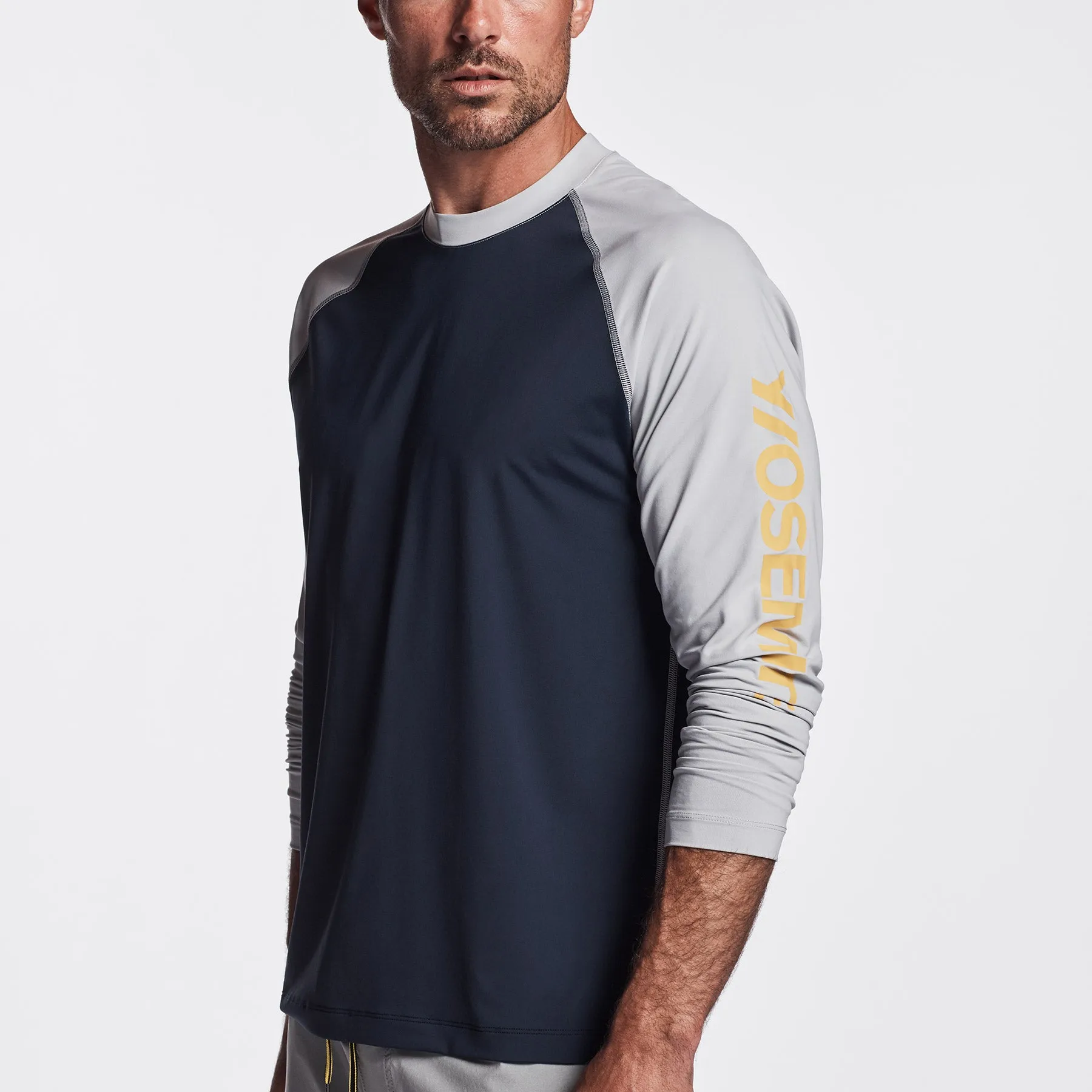 Graphic Performance Knit Raglan - Deep/Steel sold by James Perse product image thumbnail 4