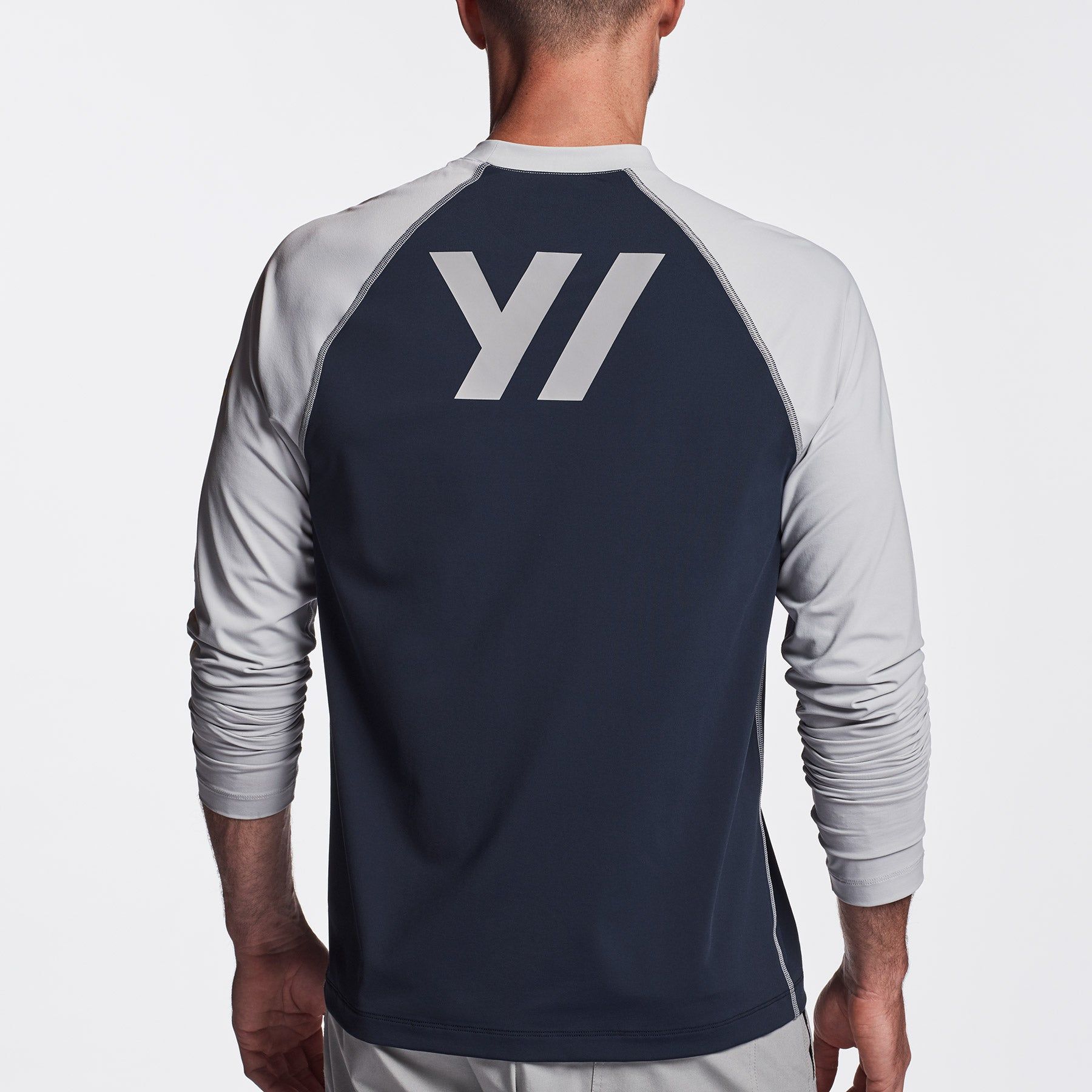 Y/OSEMITE Graphic Performance Knit Raglan - Deep/Steel sold by James Perse