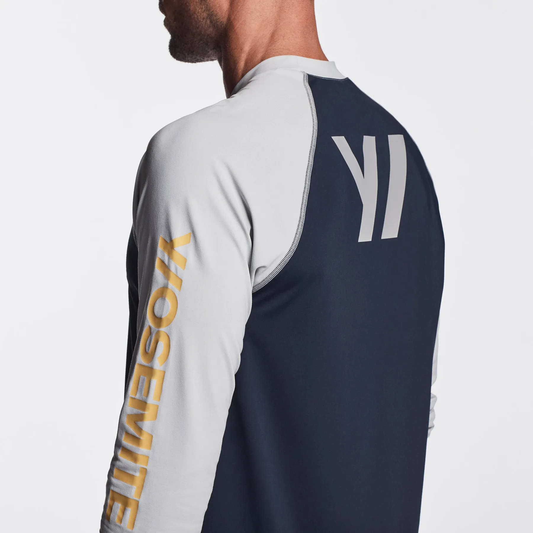 Graphic Performance Knit Raglan - Deep/Steel sold by James Perse product image thumbnail 3