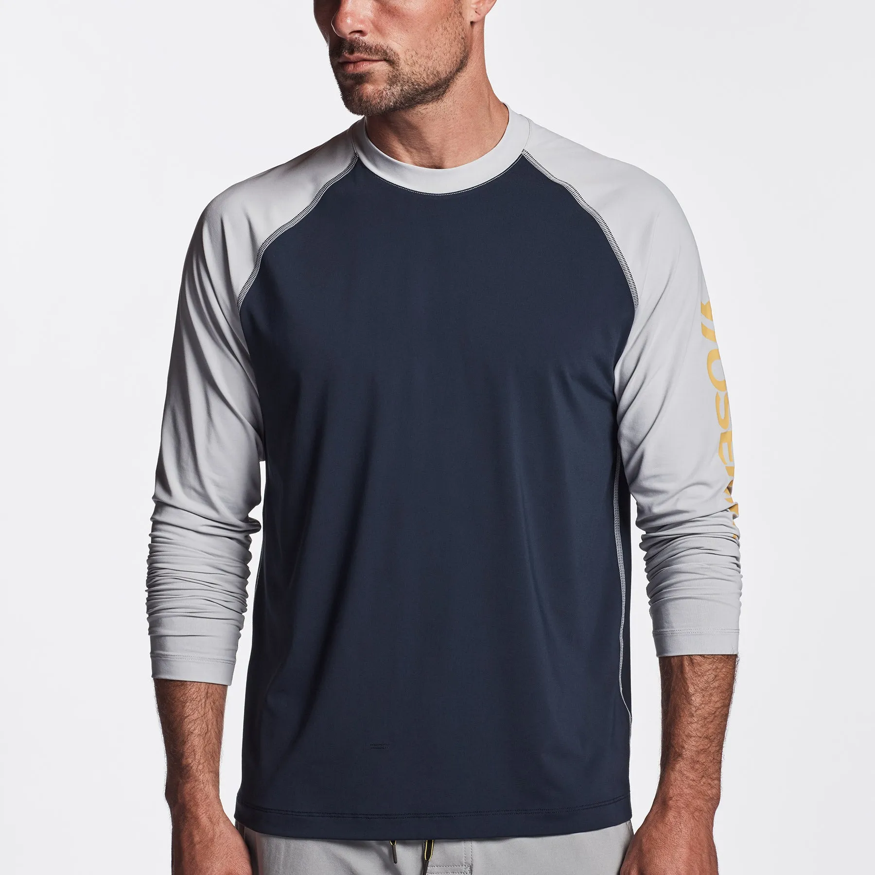 Graphic Performance Knit Raglan - Deep/Steel sold by James Perse product image thumbnail 5