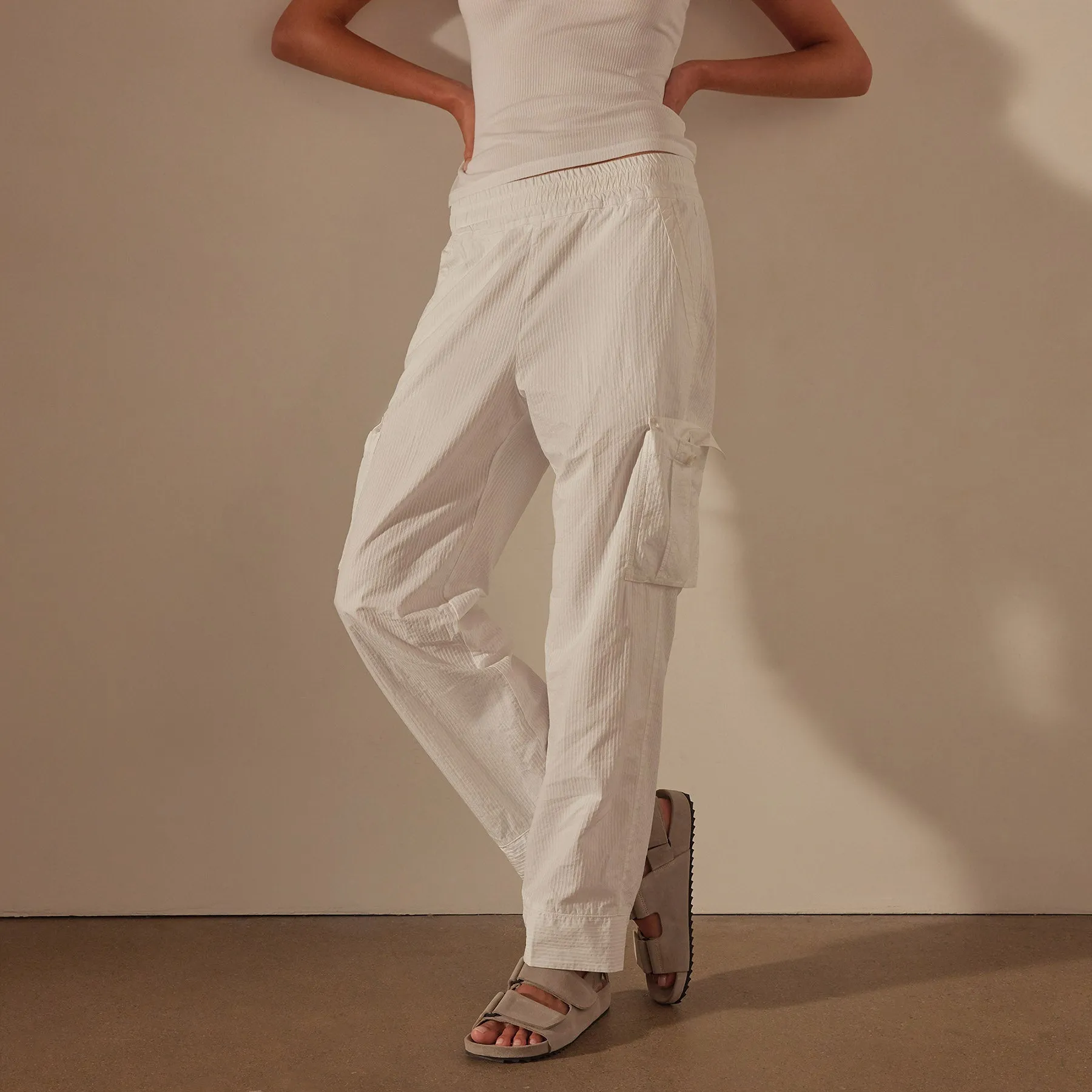 Seersucker Cargo Pant - White sold by James Perse product image thumbnail 2
