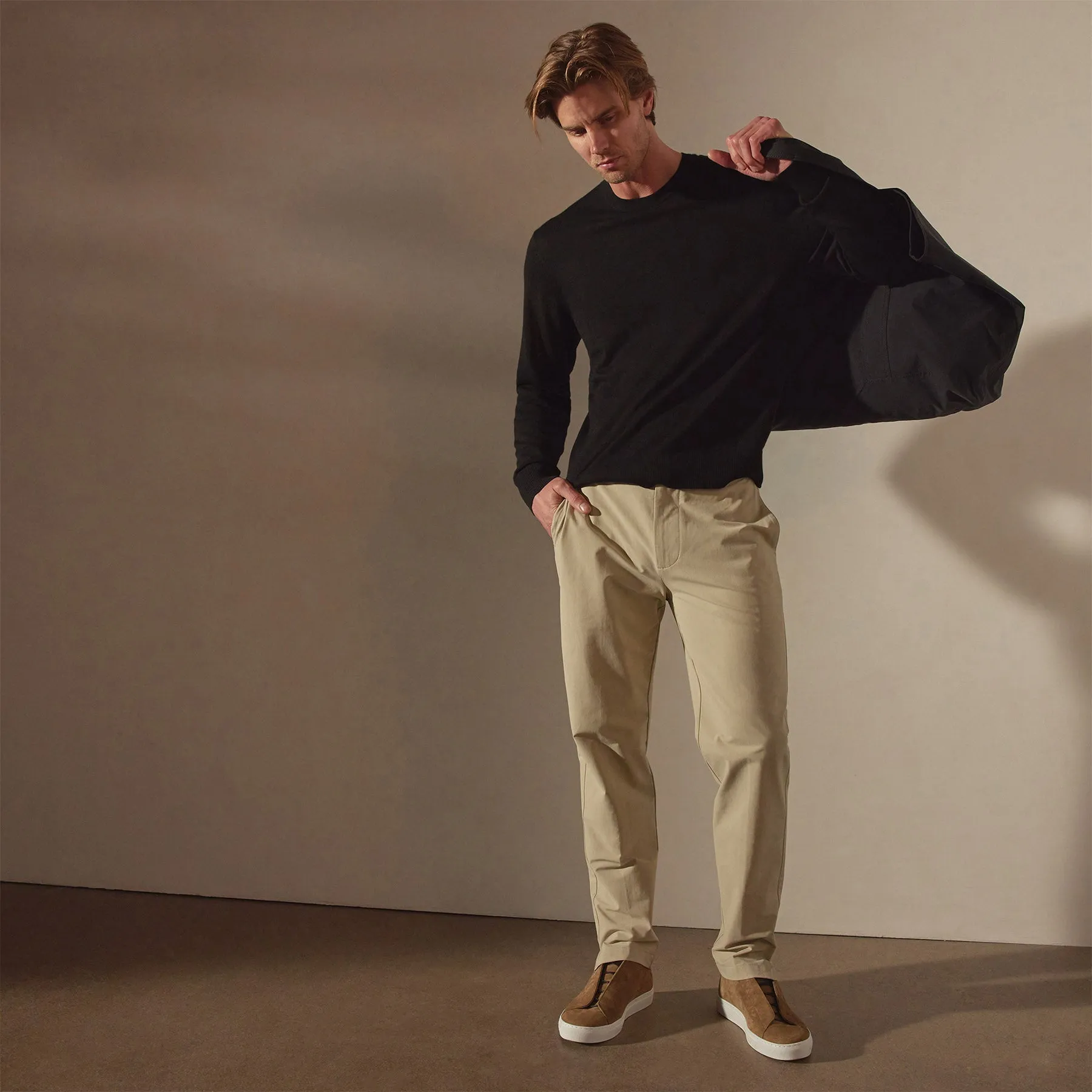 Lightweight Fine Gauge Cashmere Crew - Black sold by James Perse product image thumbnail 2