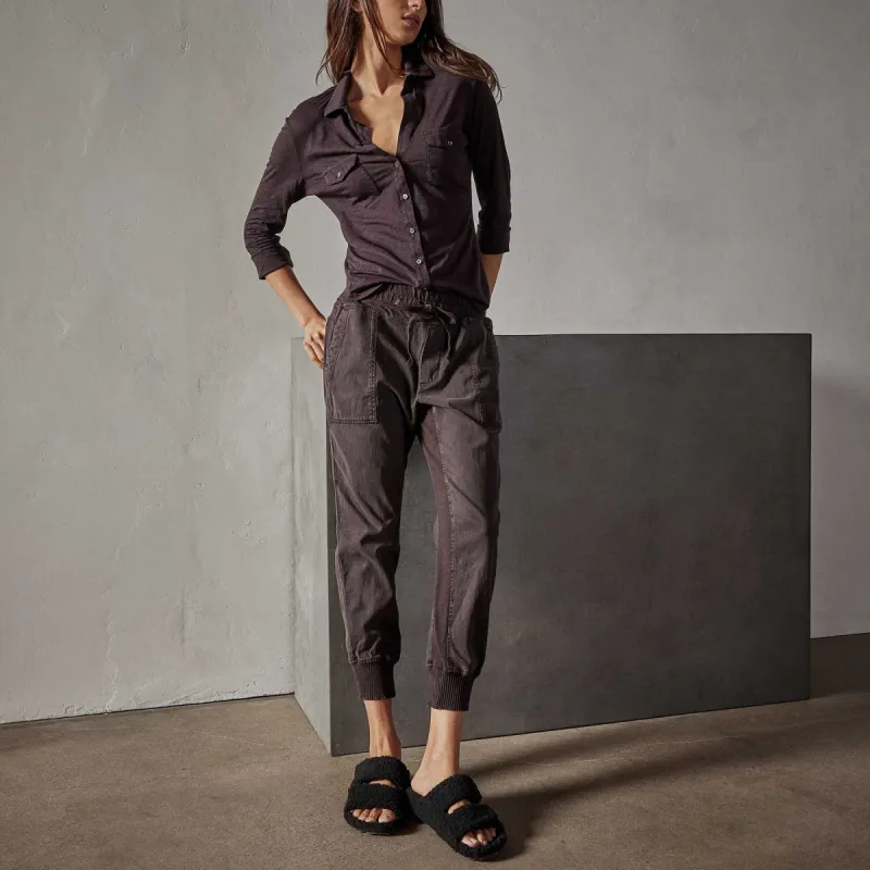 Mixed Media Pant - Black Cherry Pigment sold by James Perse