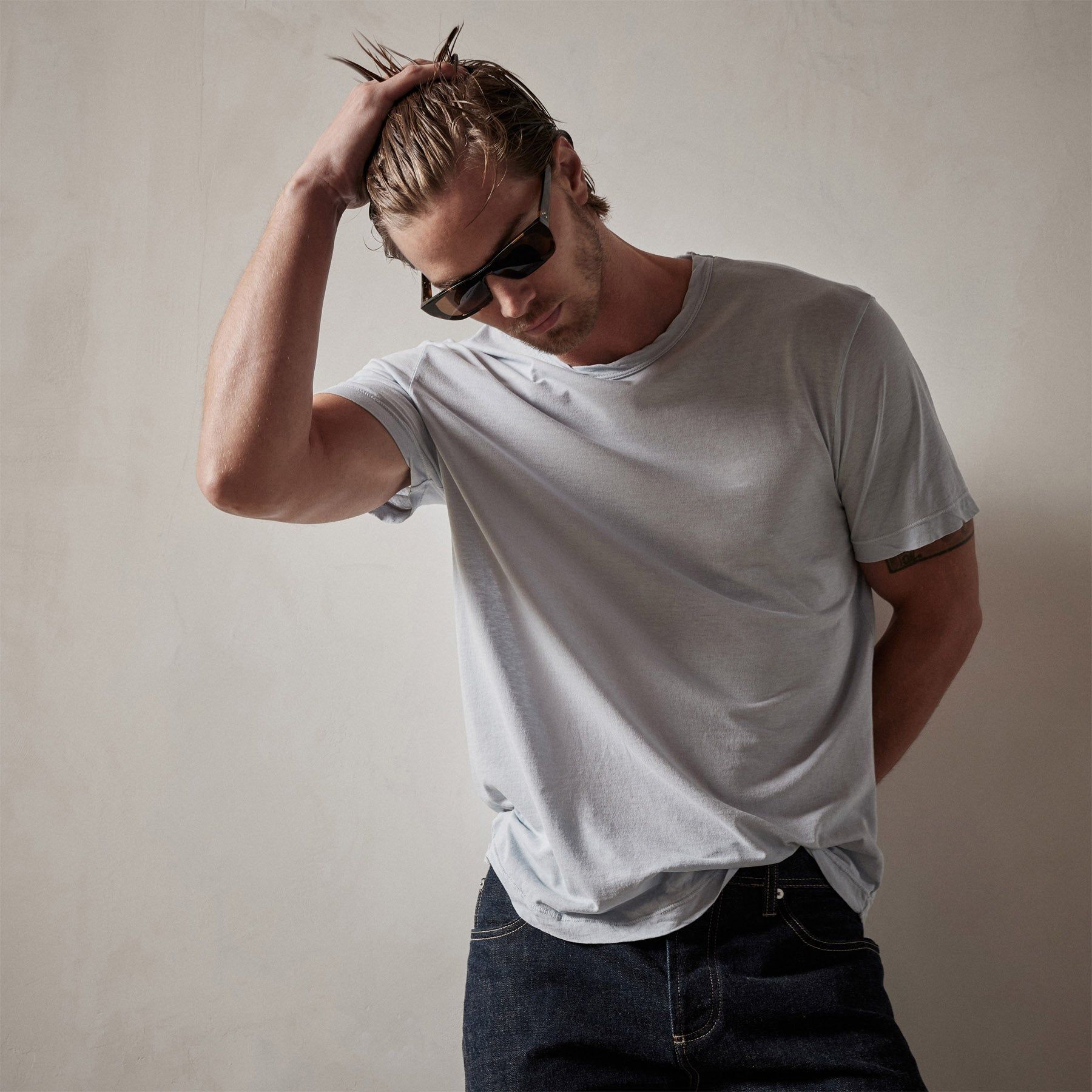 Clear Jersey Crew - Baby Blue Pigment sold by James Perse product image thumbnail 3