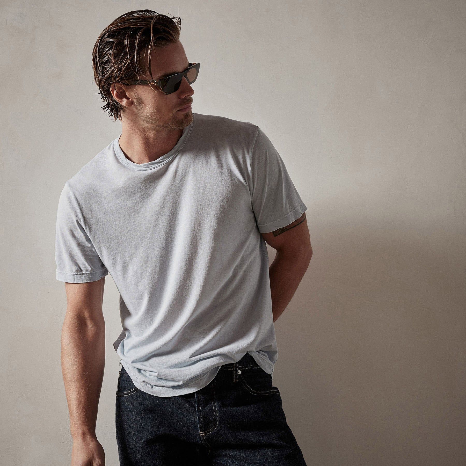 Clear Jersey Crew - Baby Blue Pigment sold by James Perse