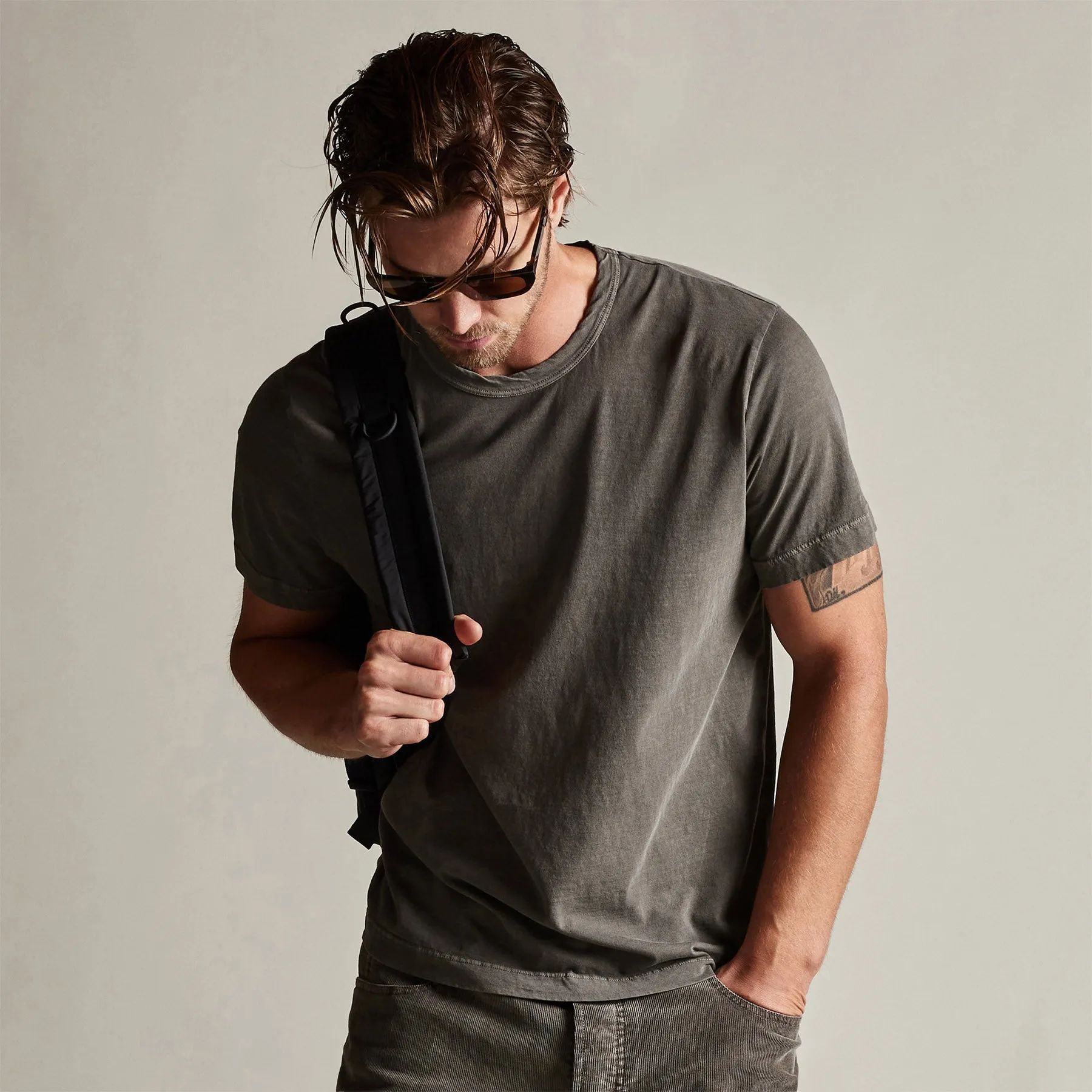 Short Sleeve Crew Neck - Burro Pigment sold by James Perse