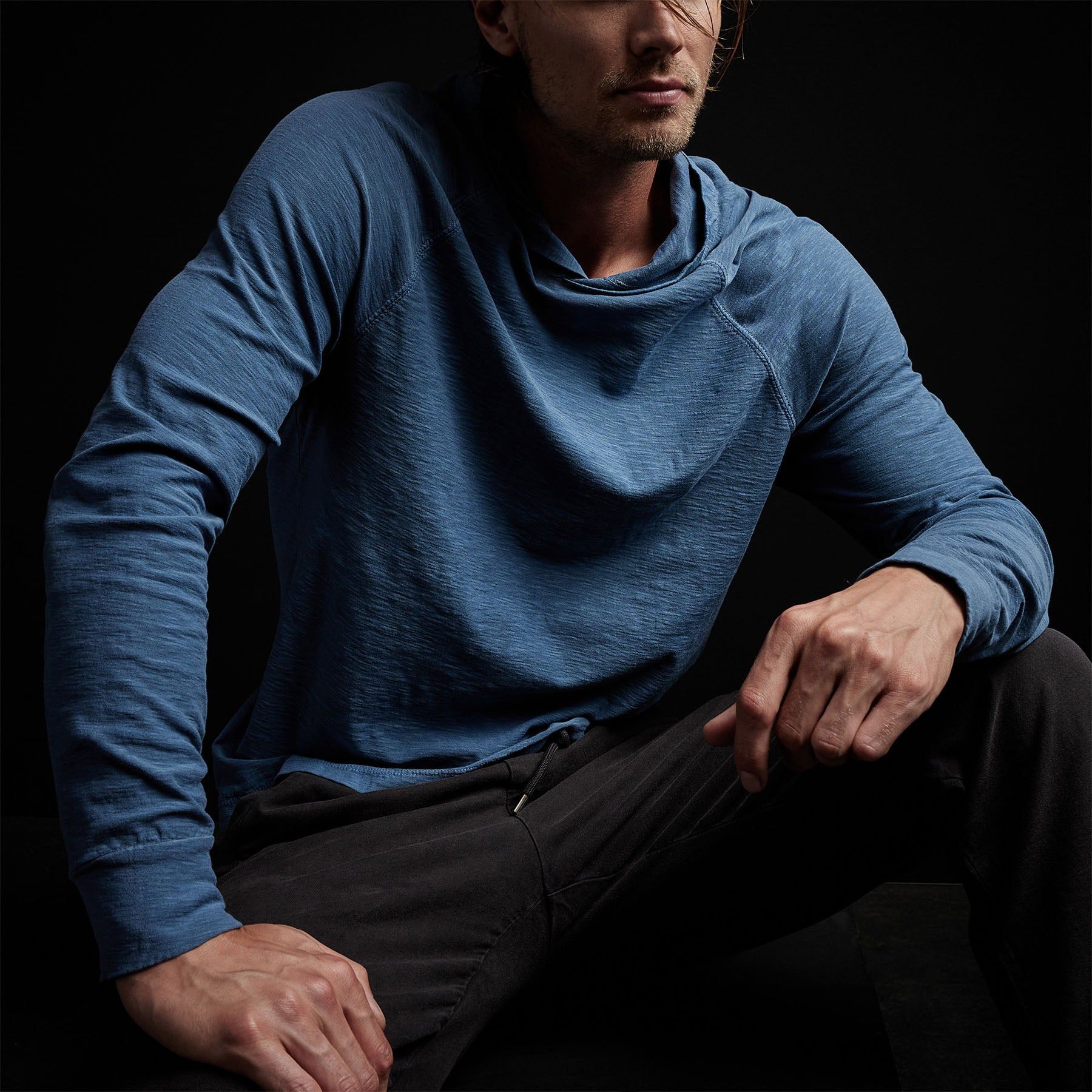 Reverse Slub Jersey Hoodie - Lake Pigment sold by James Perse product image thumbnail 3