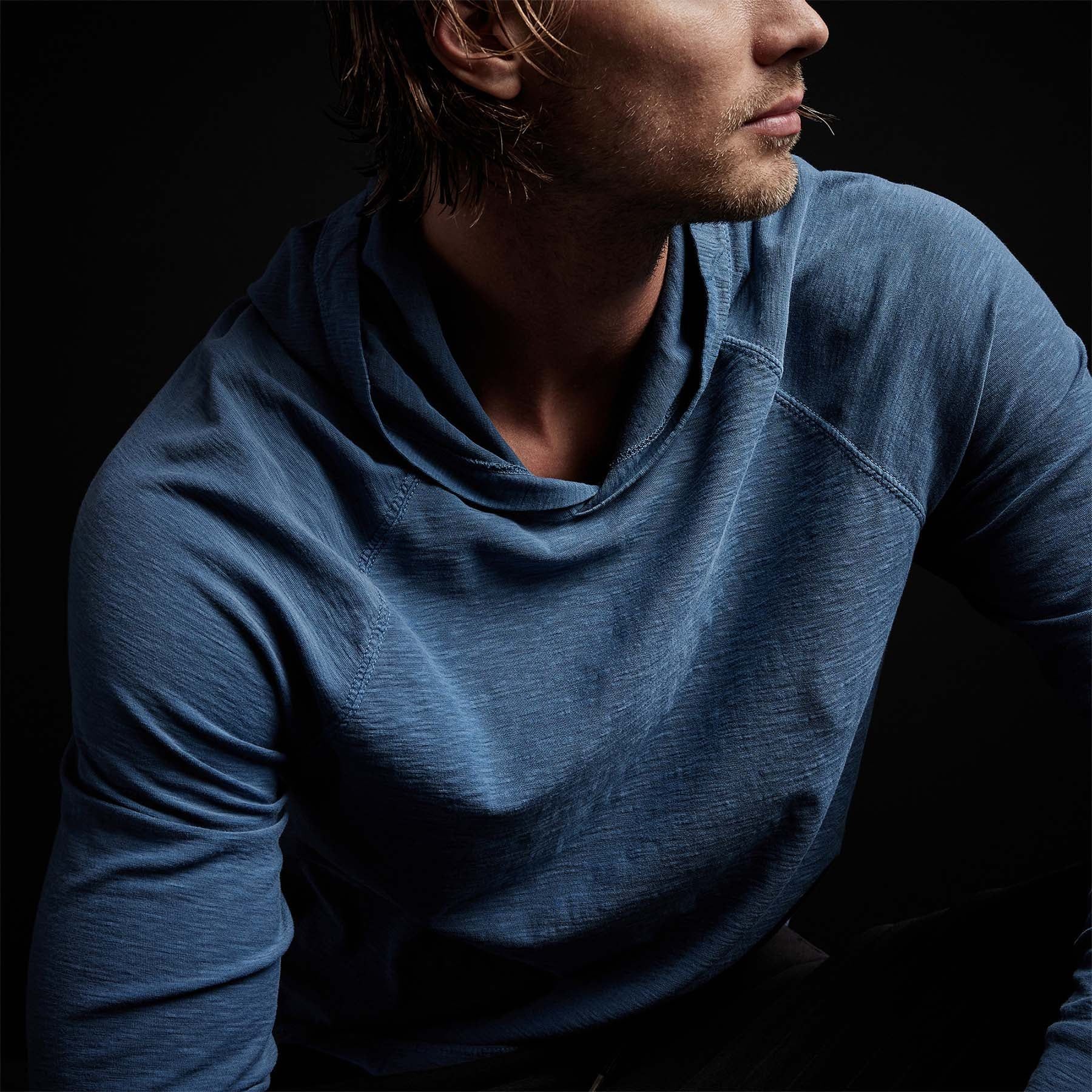 Reverse Slub Jersey Hoodie - Lake Pigment sold by James Perse product image thumbnail 2