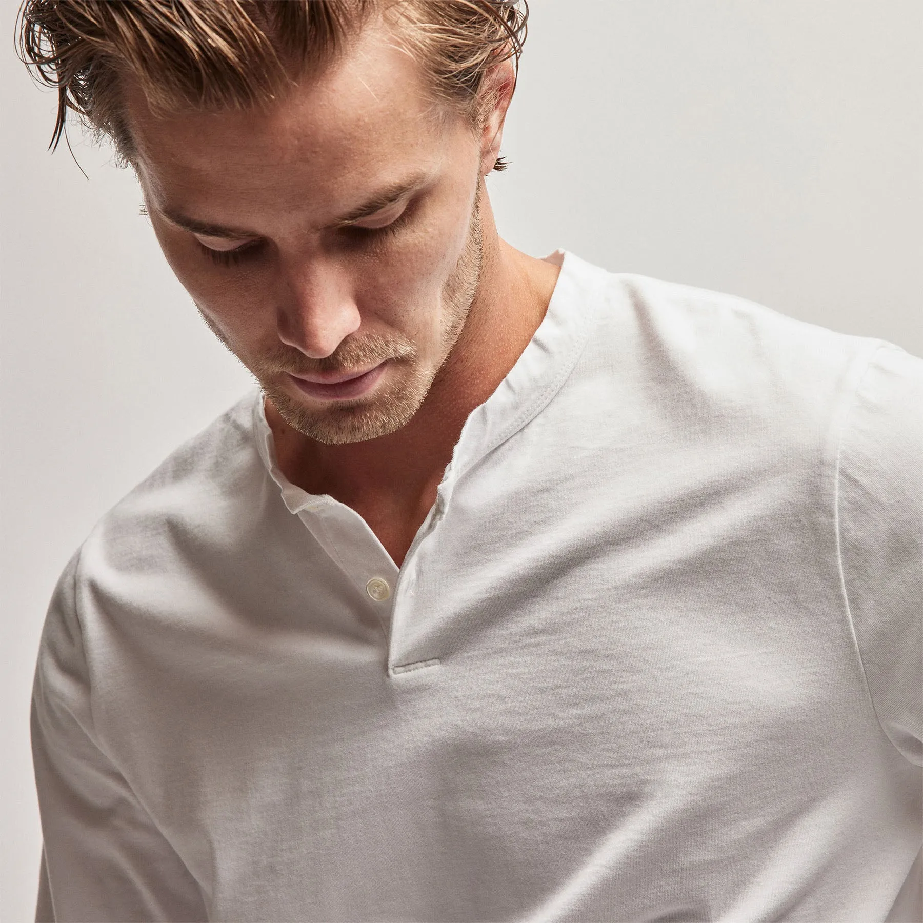 Heavy Luxe Jersey Henley - White sold by James Perse product image thumbnail 5