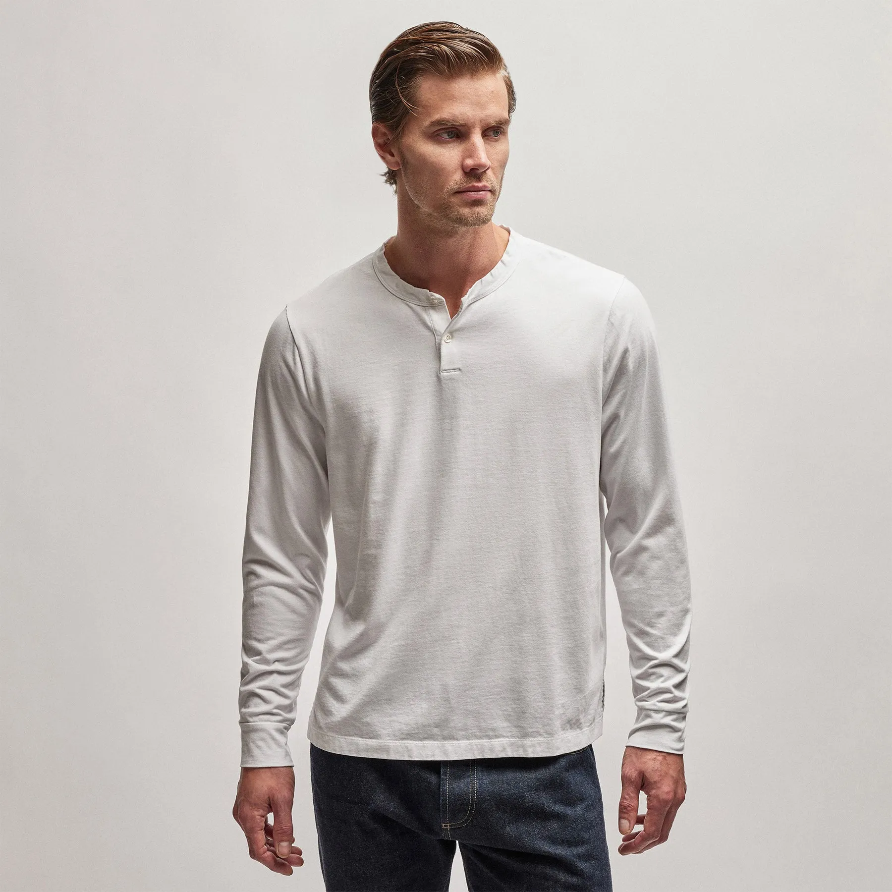 Heavy Luxe Jersey Henley - White sold by James Perse product image thumbnail 3