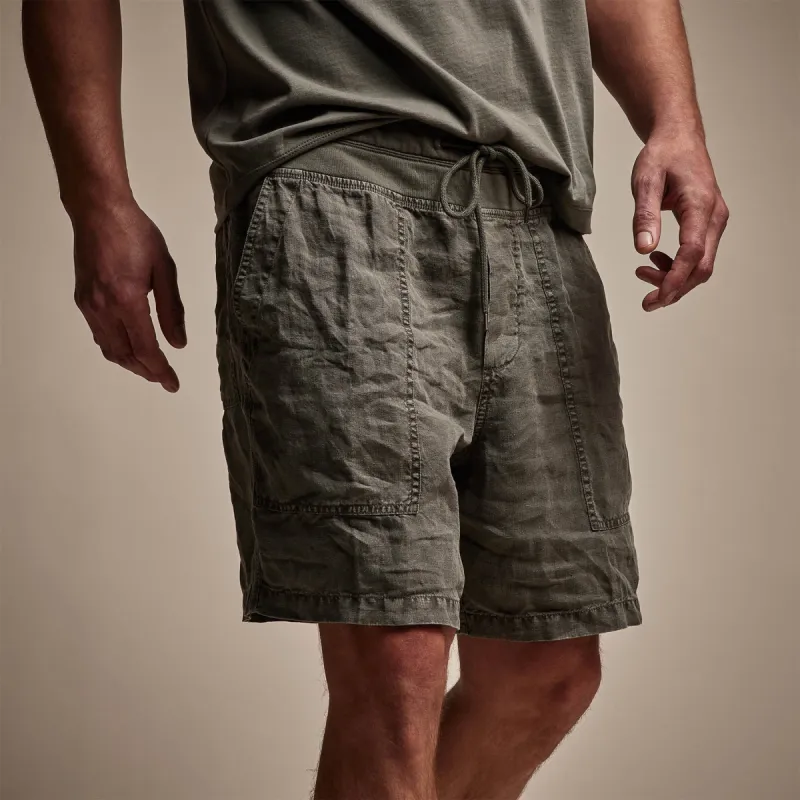 Utility Linen Short - Palm Pigment sold by James Perse