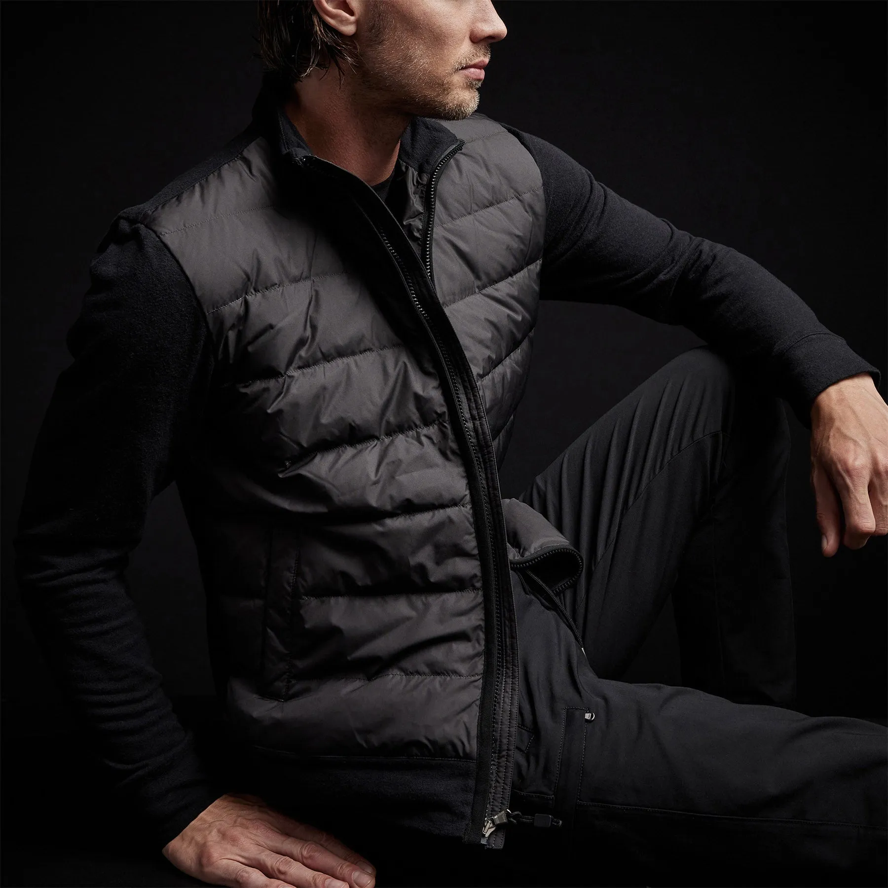 Y/OSEMITE Mixed Media Full Zip Funnel Neck Jacket - Black sold by James Perse product image thumbnail 2