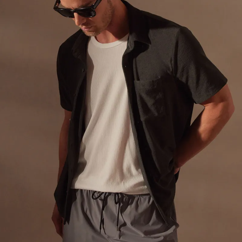 Cotton Terry Short Sleeve - Carbon sold by James Perse