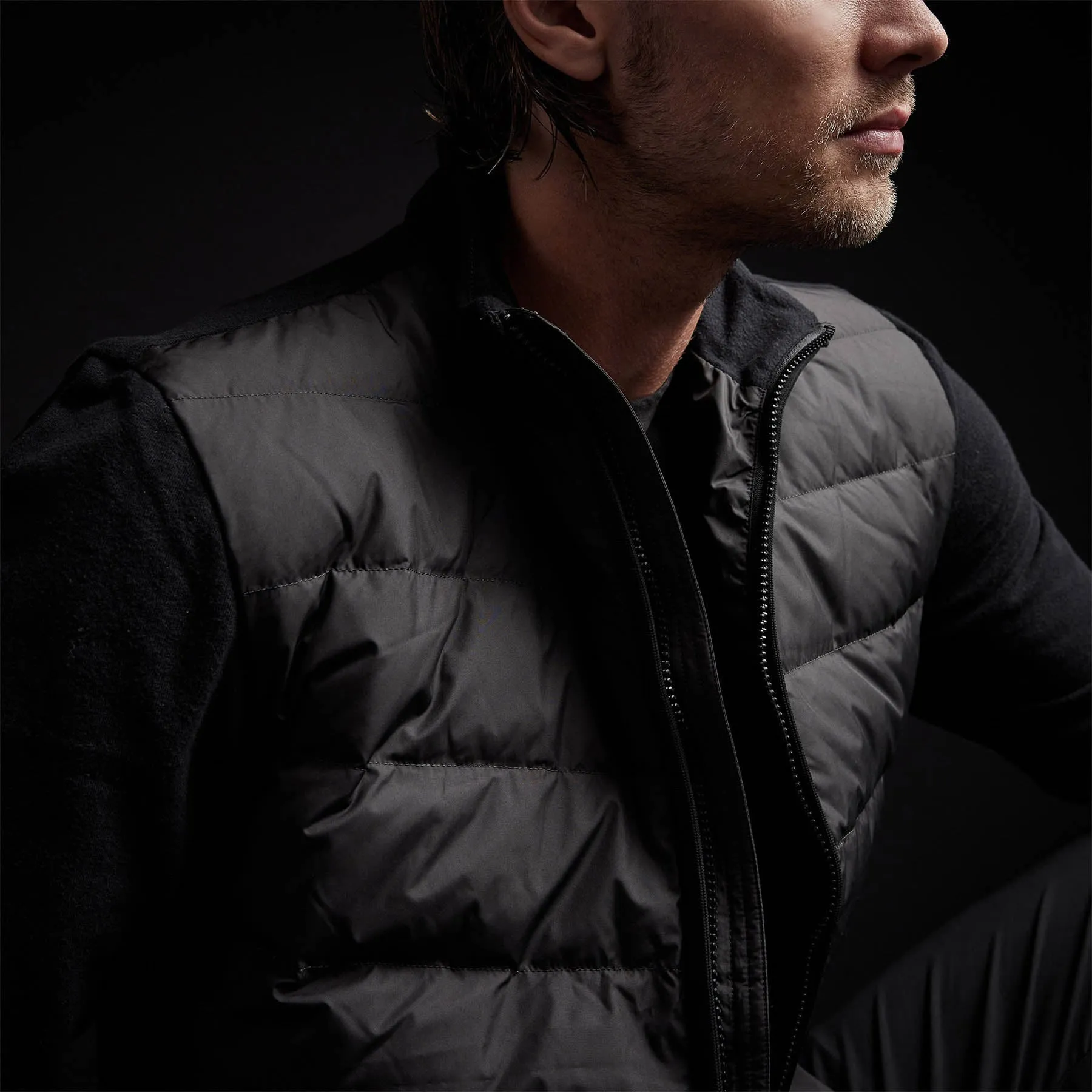 Y/OSEMITE Mixed Media Full Zip Funnel Neck Jacket - Black sold by James Perse product image thumbnail 3