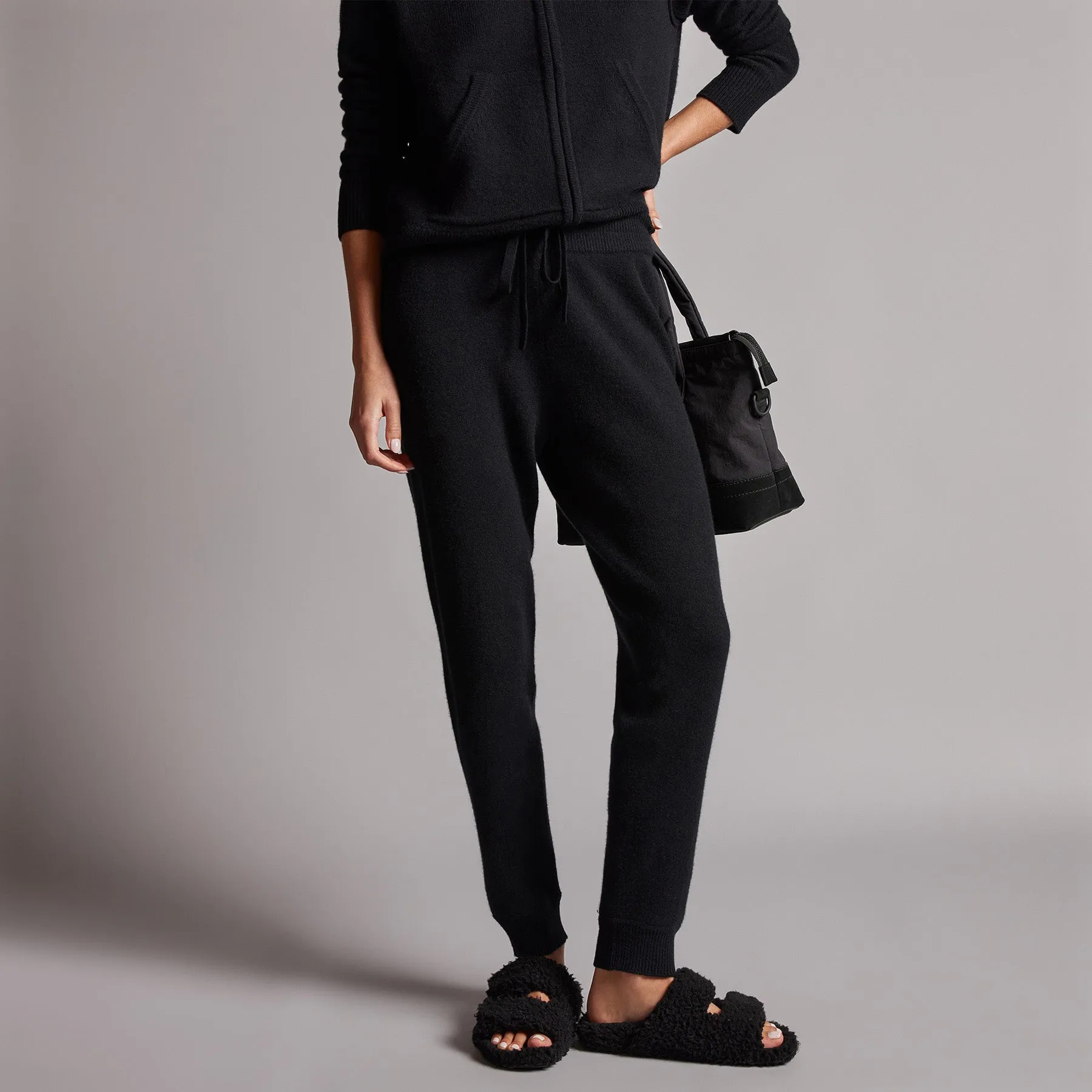 Recycled Cashmere Track Pant - Black sold by James Perse product image thumbnail 2