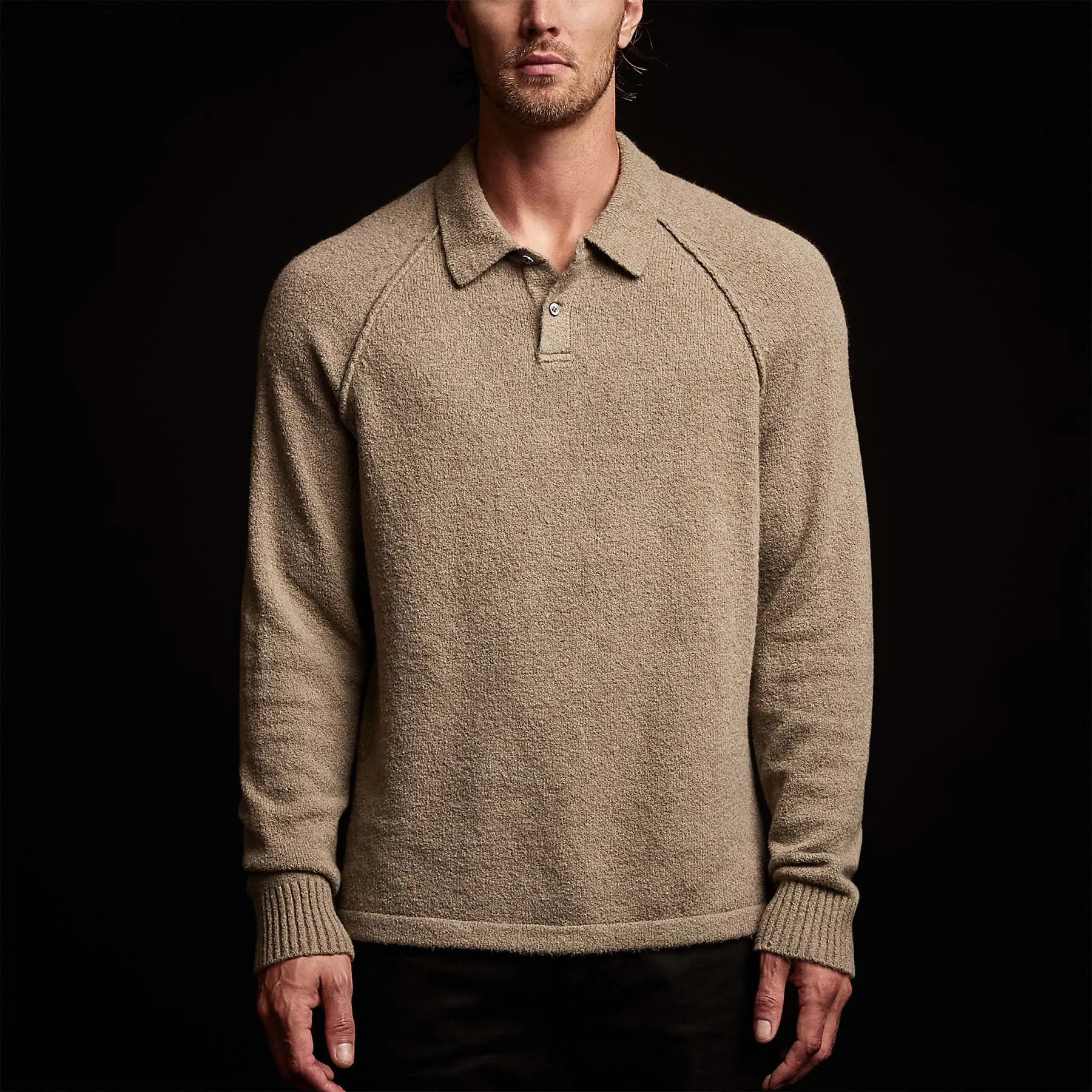 Bayshore Cashmere Blend Polo - Khaki sold by James Perse product image thumbnail 4