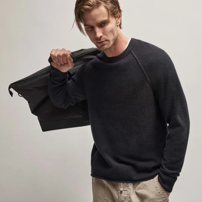 Recycled Cashmere Raglan - Black sold by James Perse