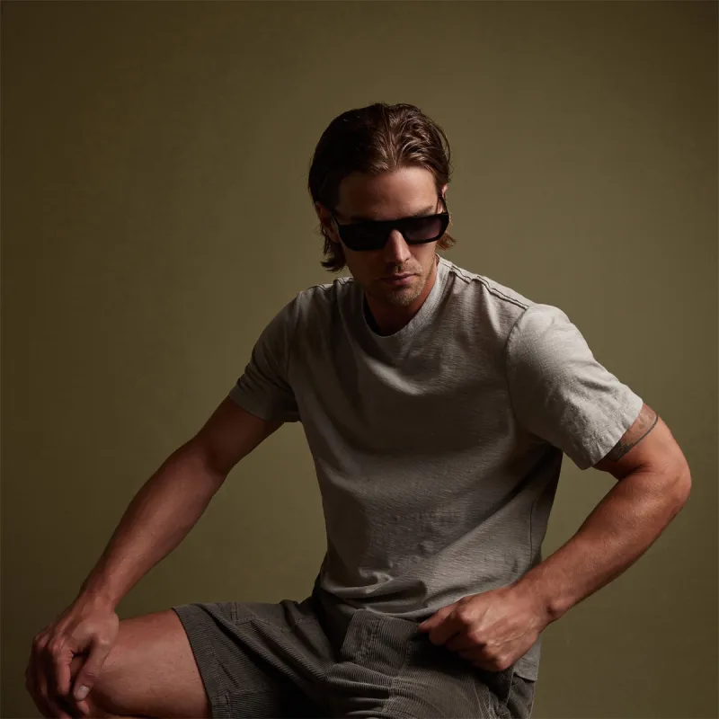 Reverse Slub Jersey Short Sleeve Crew - Silt Pigment sold by James Perse