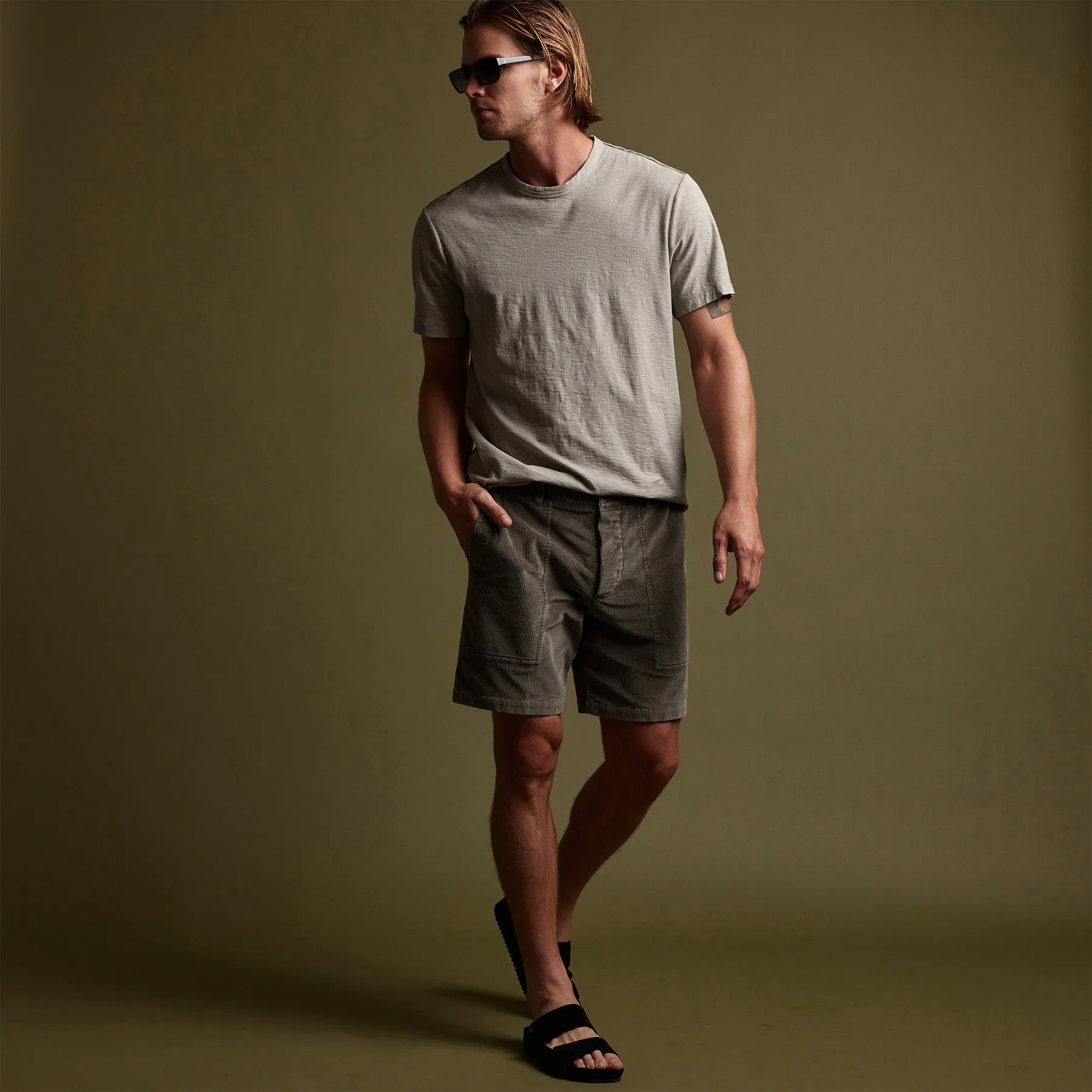 Reverse Slub Jersey Short Sleeve Crew - Silt Pigment sold by James Perse product image thumbnail 2