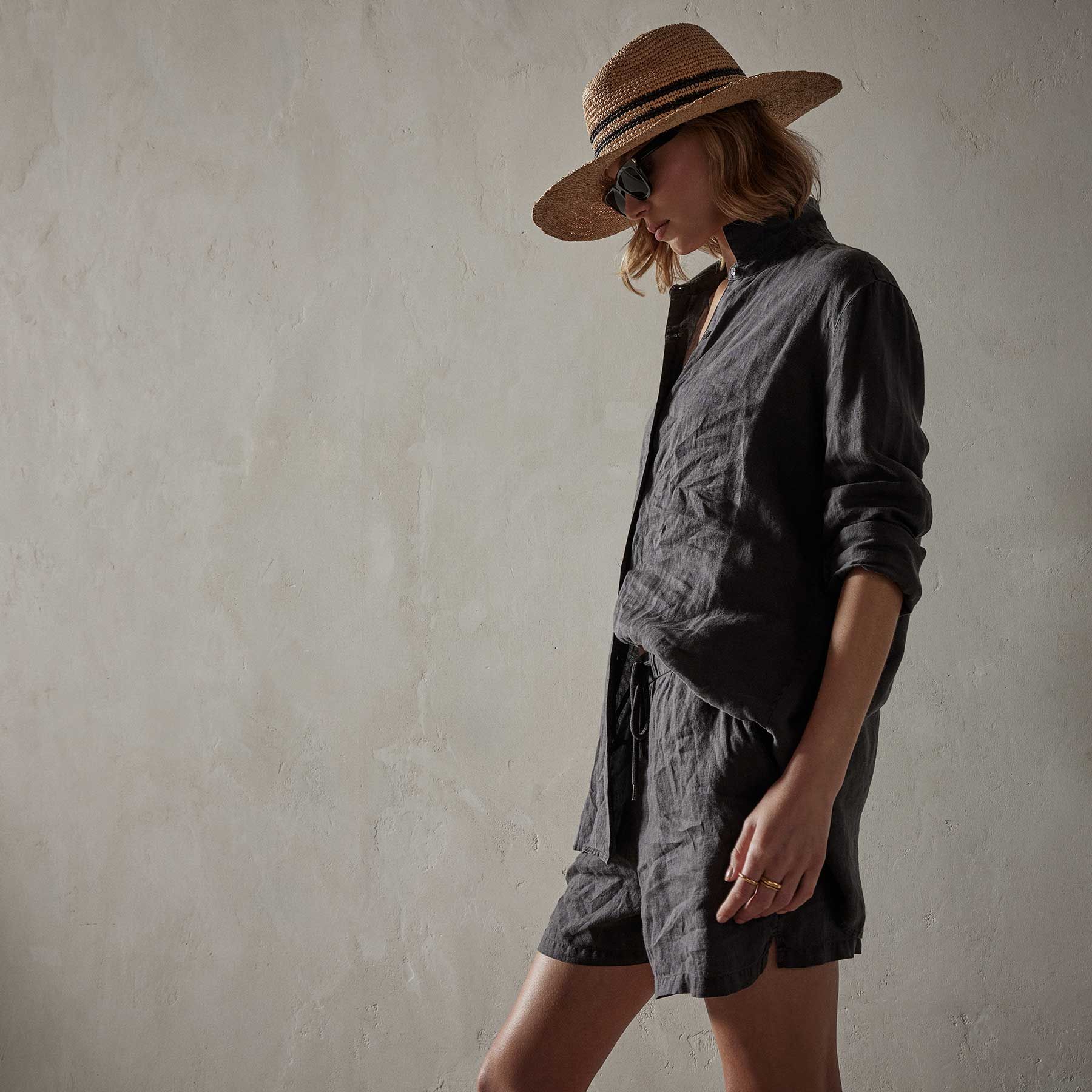 Lightweight Linen Shirt - Magma Pigment sold by James Perse