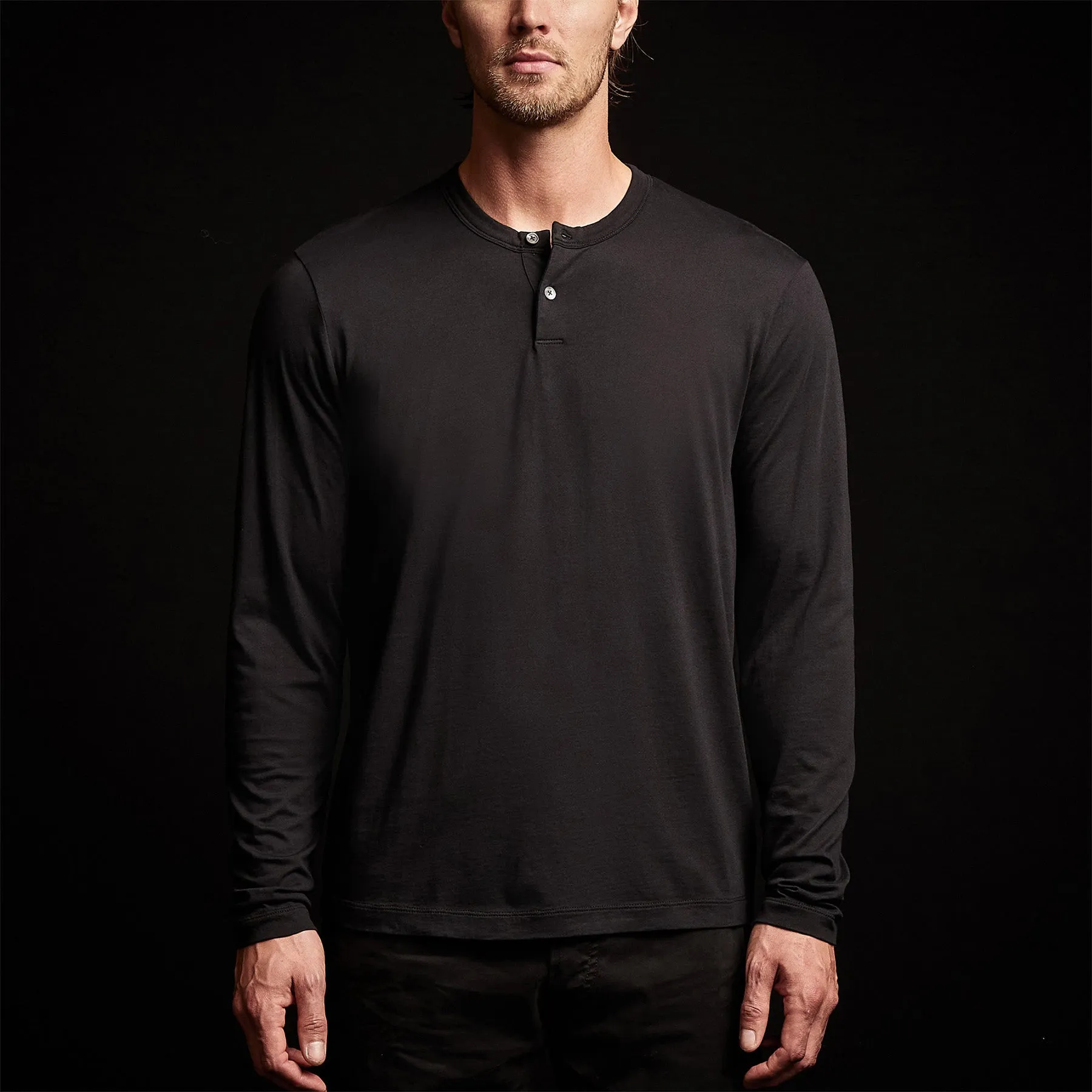 Brushed Lotus Henley - Black sold by James Perse product image thumbnail 3