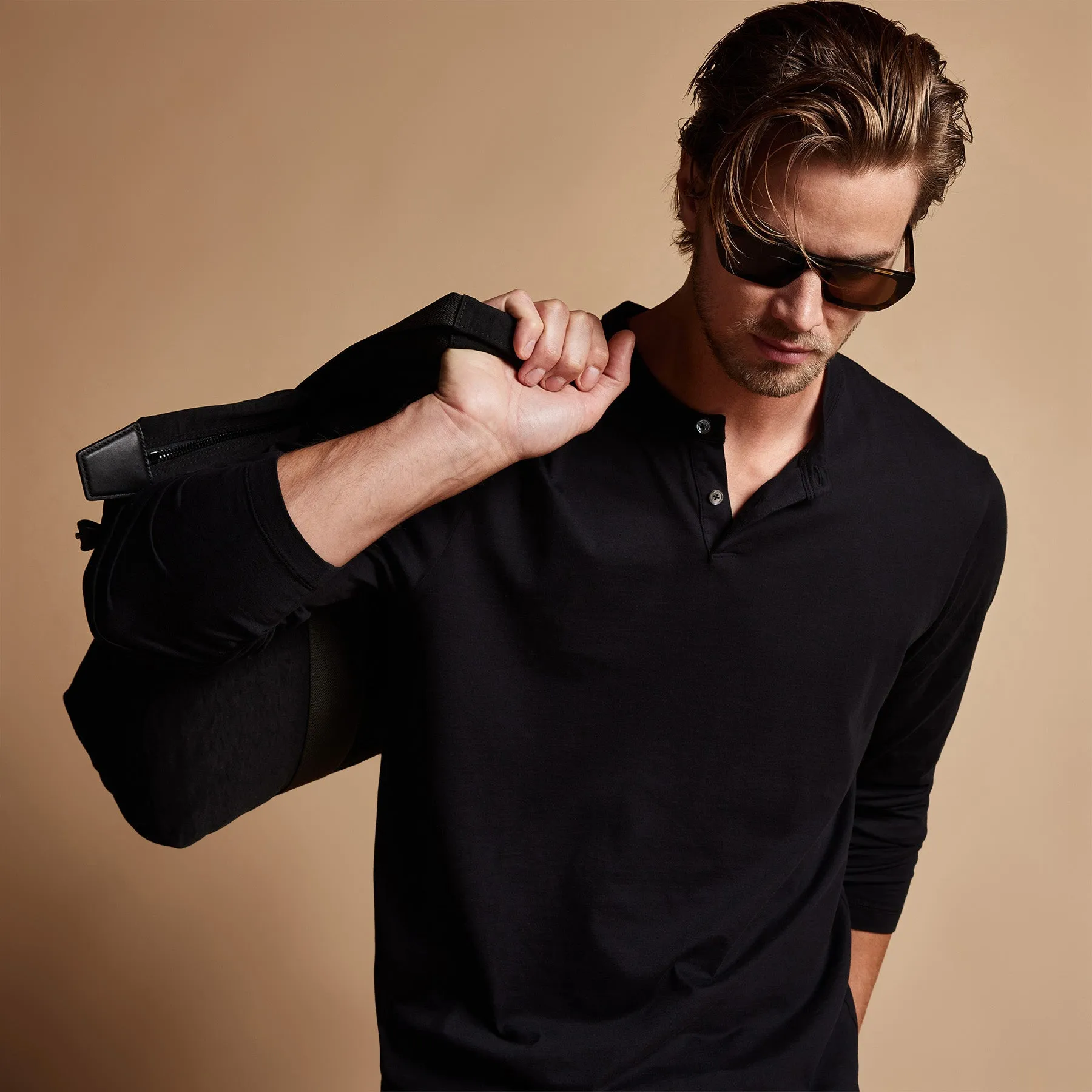 Brushed Lotus Henley - Black sold by James Perse product image thumbnail 2
