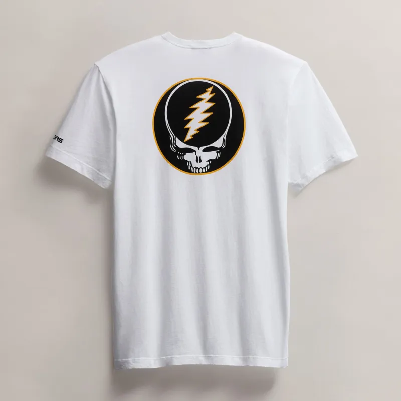 Men's Grateful Dead Lightning Bolt Short Sleeve Tee - White/Cadmium made by James Perse